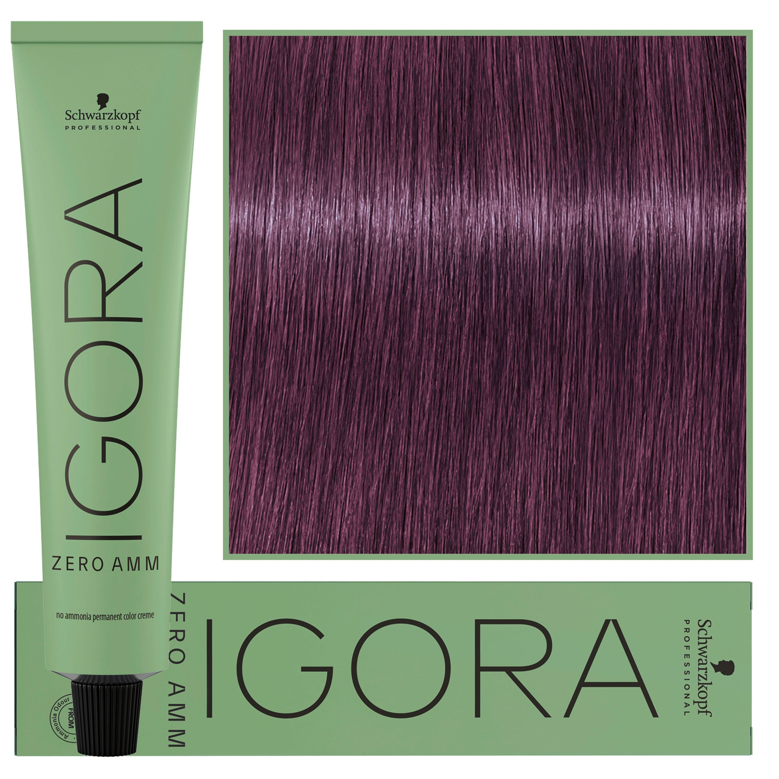 Schwarzkopf Professional Igora Zero Amm – profesjonalna farba do włosów bez amoniaku, 60ml 6-99  |  Ciemny Blond Fioletowy Ekstra