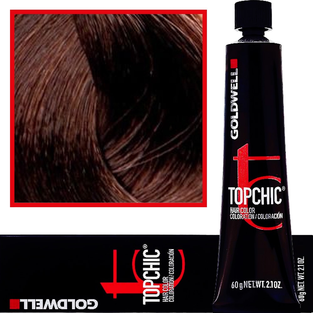 Image of Goldwell Topchic - profesjonalna farba do włosów, 60ml 7-RB Średni Czerwono-Brązowy Blond