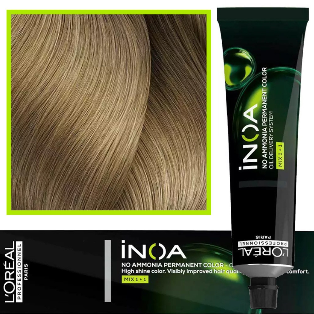 Image of Loreal Inoa farba do włosów głęboki i trwały kolor dodatkowa ochrona włosa 60 ml 8.12 Jasny Blond Popielato-Opalizujący