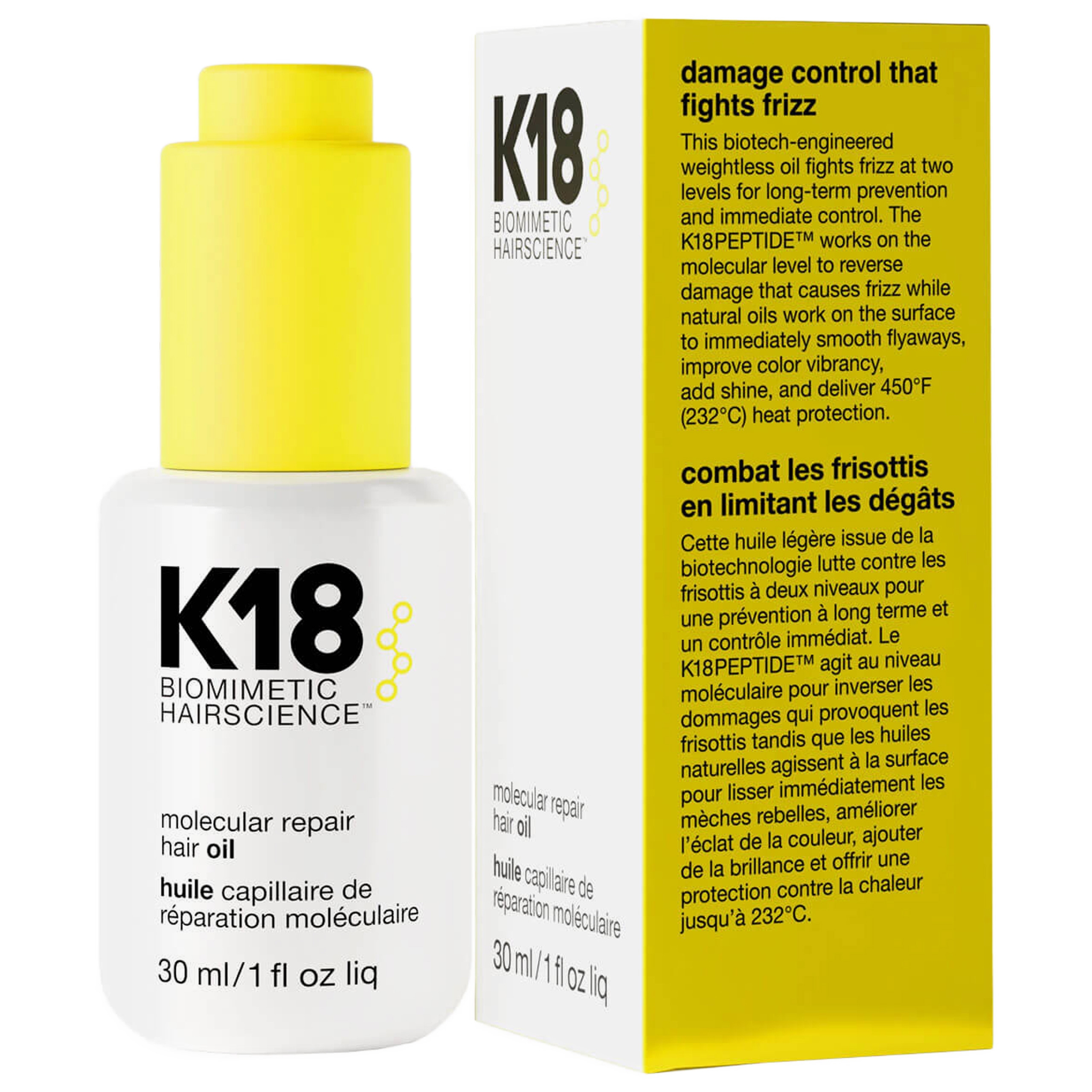 Image of K18 Molecular Hair Oil - regenerujący olejek do włosów zniszczonych, 30ml