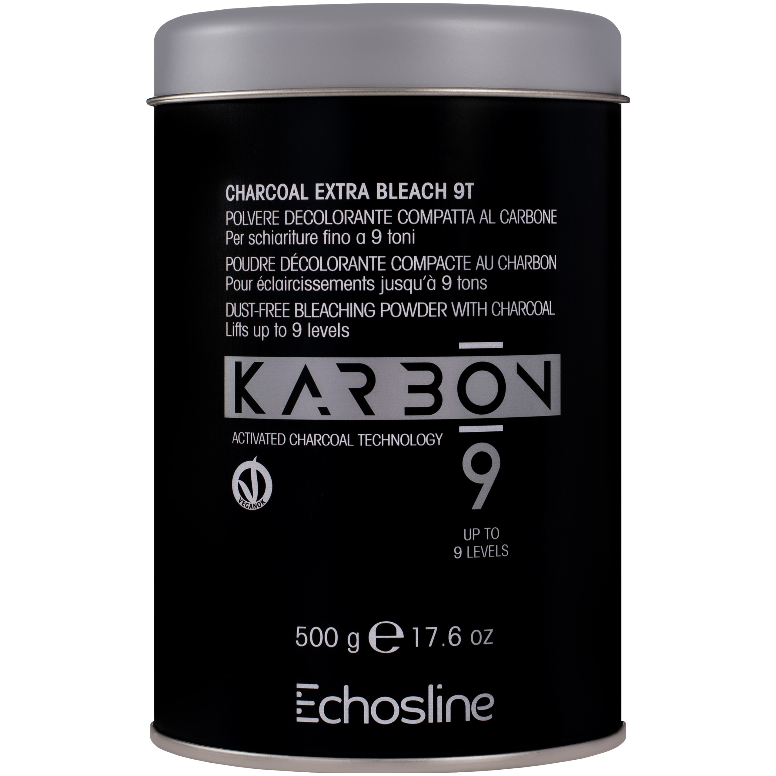 Image of Echosline Karbon 9 - wegański rozjaśniacz w proszku na bazie węgla aktywnego, 500g