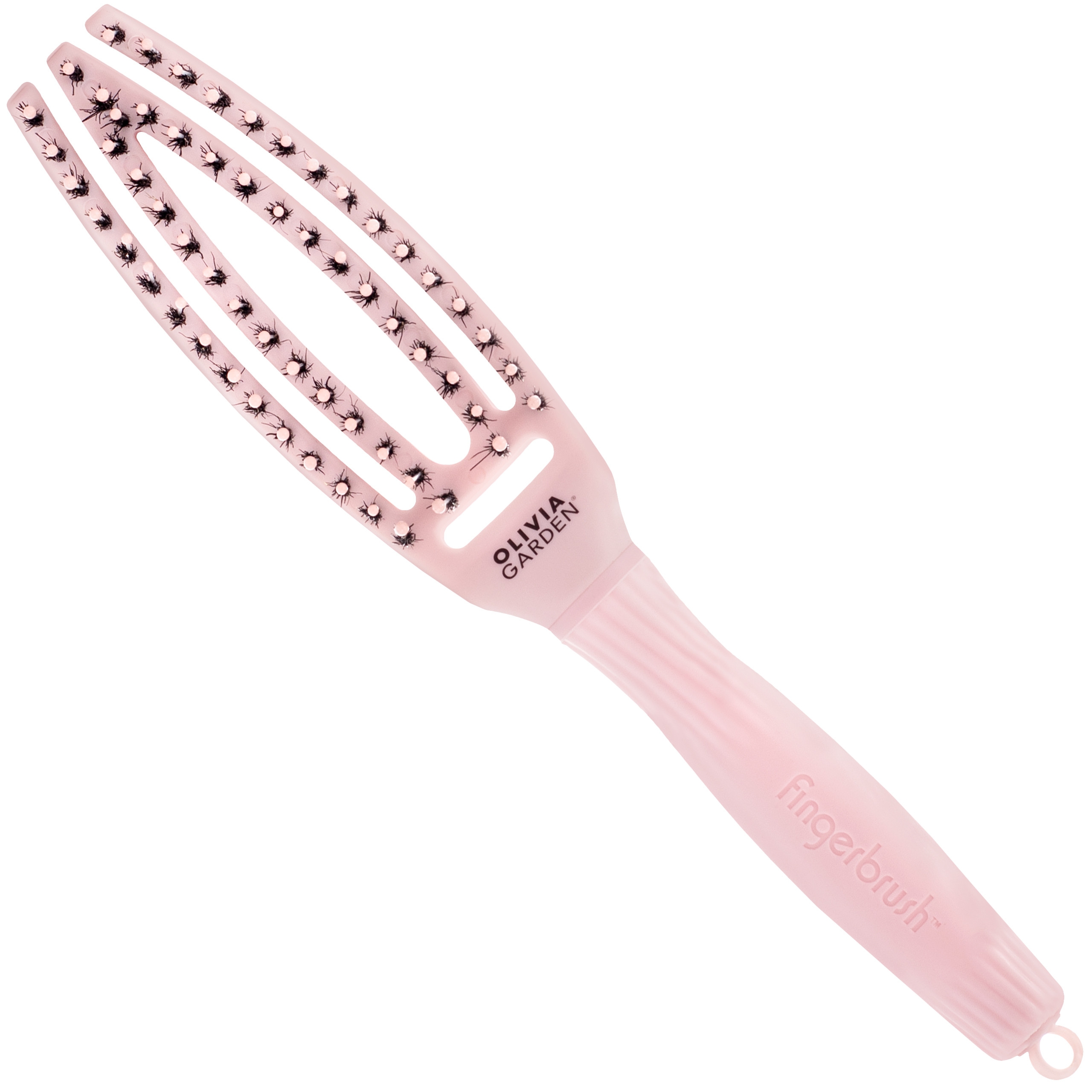 Image of Olivia Garden Finger Brush Combo Small, szczotka do rozczesywania z włosiem dzika Pastel Pink | Pastelowy róż