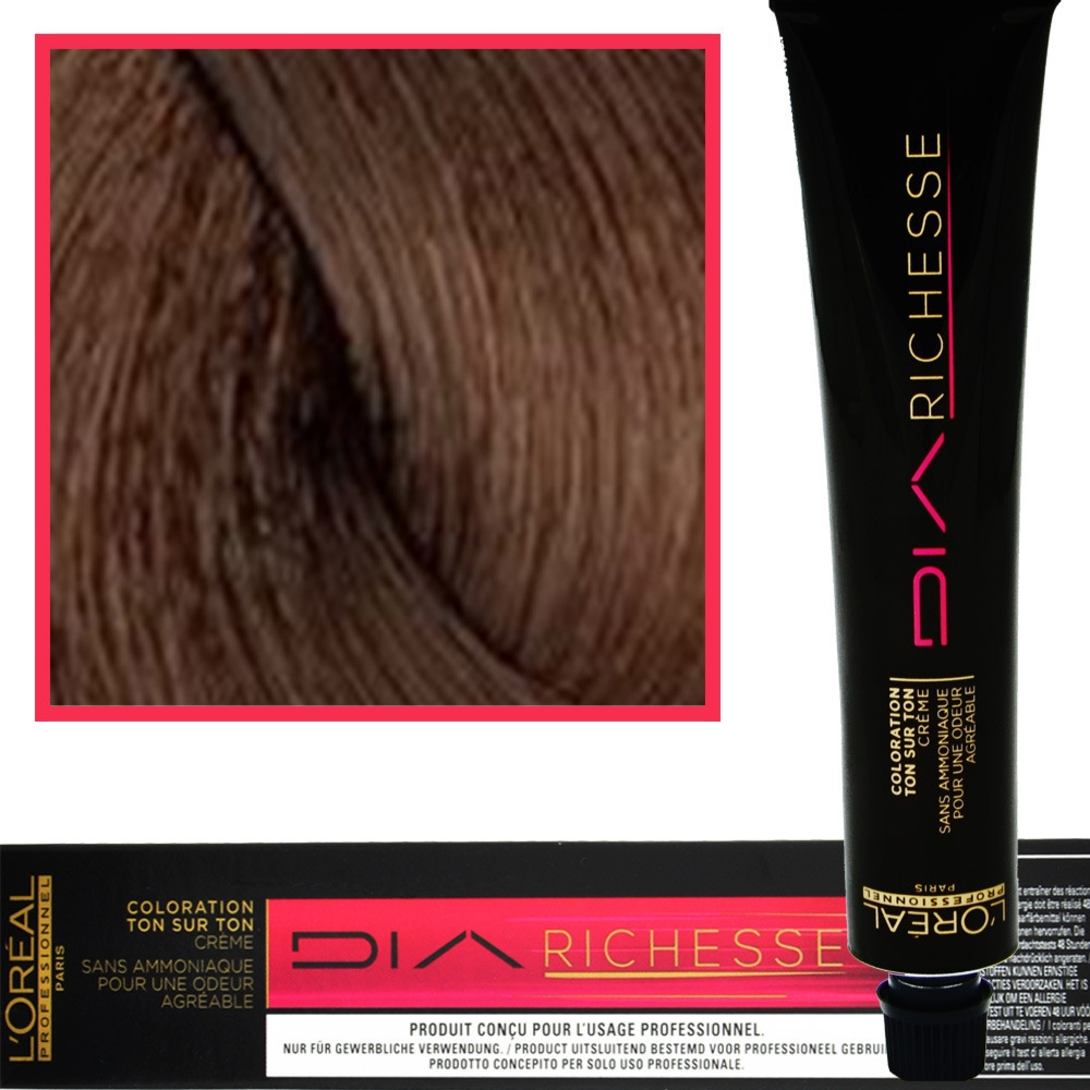 Loreal Dia Richesse – farba do włosów bez amoniaku, 50ml 6.3 Ciemny Blond Złocisty