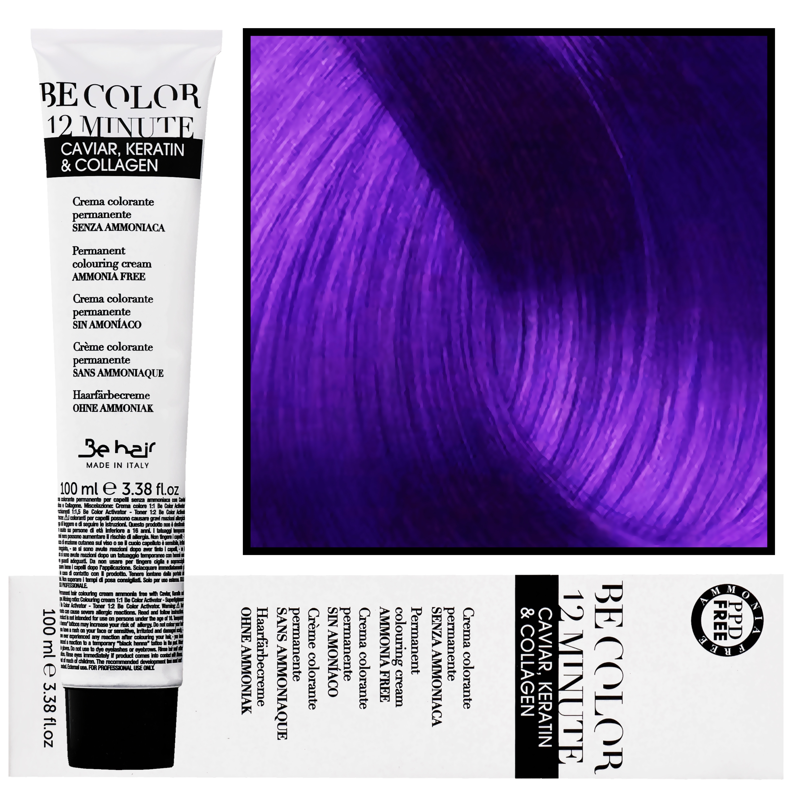 Be Hair Be Color 12 minute – farba do włosów bez amoniaku, 100ml Violet | Fioletowy