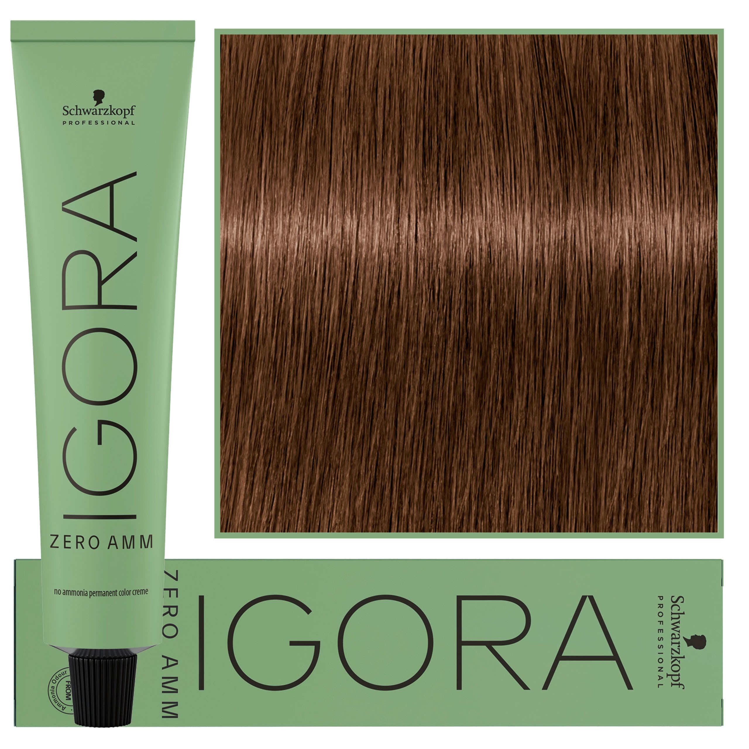 Schwarzkopf Professional Igora Zero Amm – profesjonalna farba do włosów bez amoniaku, 60ml 5-5  |  Jasny Brąz Złoty