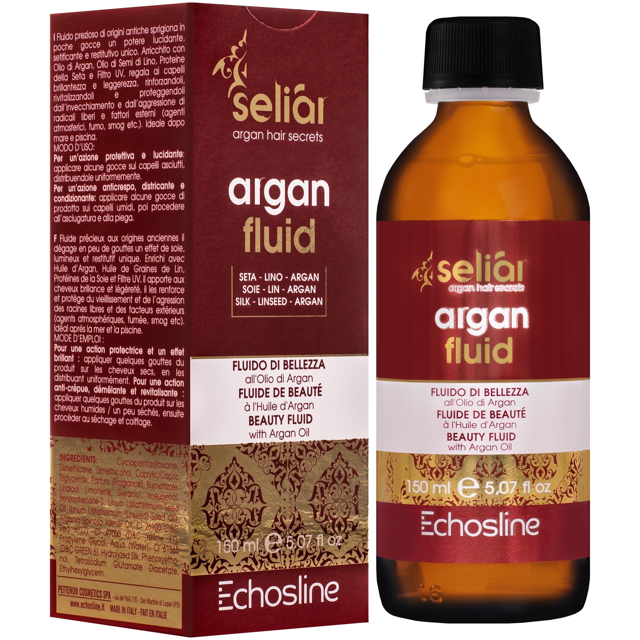 Image of Echosline Seliar Argan Fluid – fluid do włosów z olejkiem arganowym, 150ml