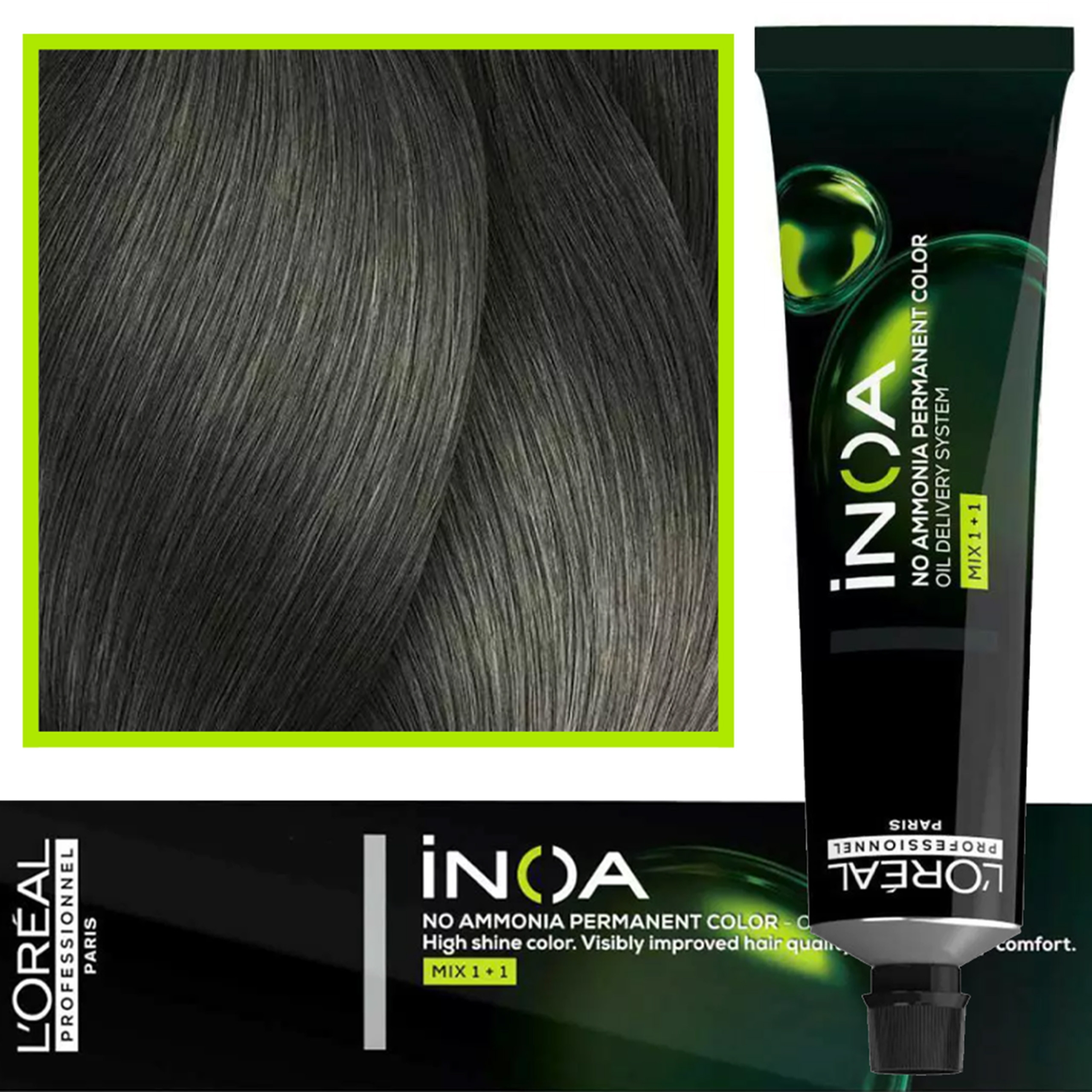 Image of Loreal Inoa farba do włosów głęboki i trwały kolor dodatkowa ochrona włosa 60 ml 7.17 Blond Popielato - Metaliczny