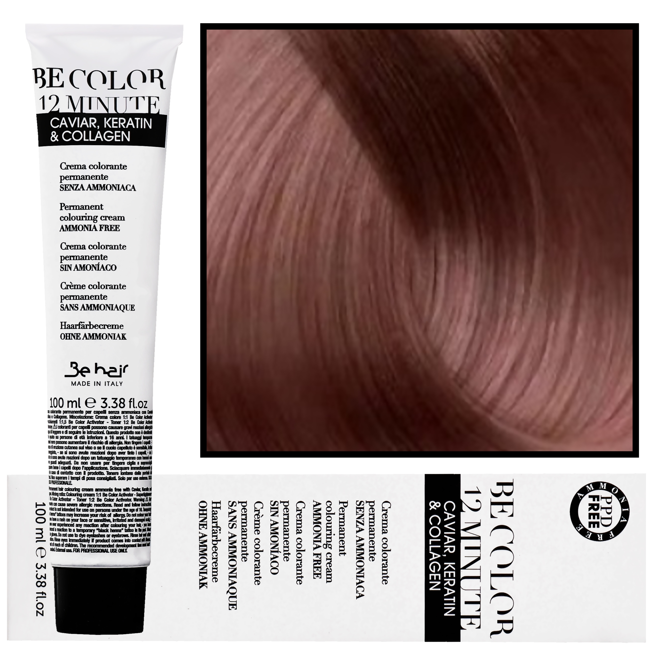 Be Hair Be Color 12 minute – farba do włosów bez amoniaku, 100ml 6,5 | Ciemny Blond Mahoniowy