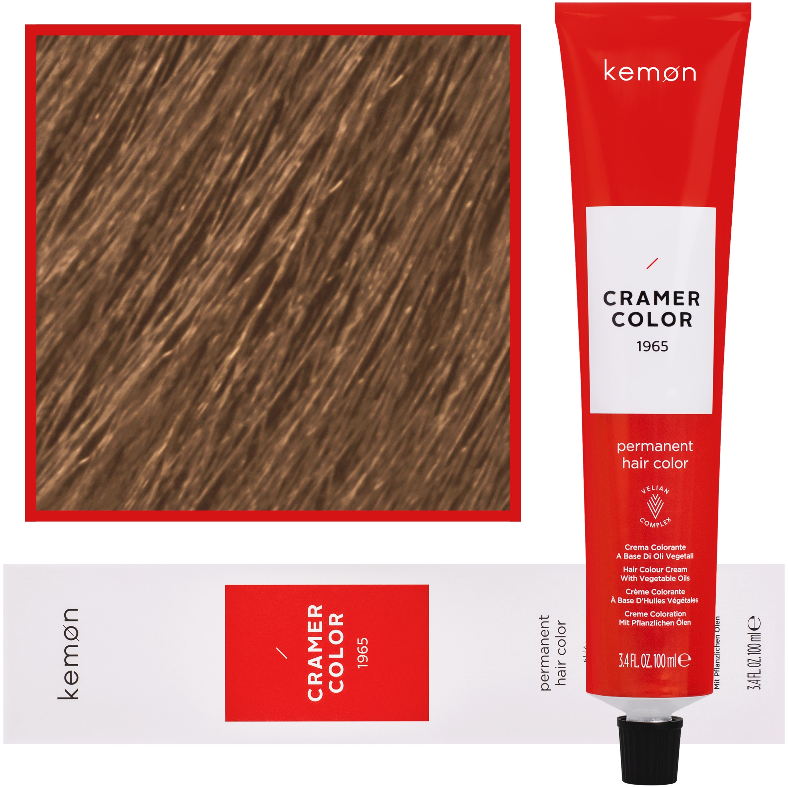 Kemon Cramer Color – kremowa farba do włosów z olejem kokosowym, 100ml 7.37 | Blond Złocisto Fioletowy