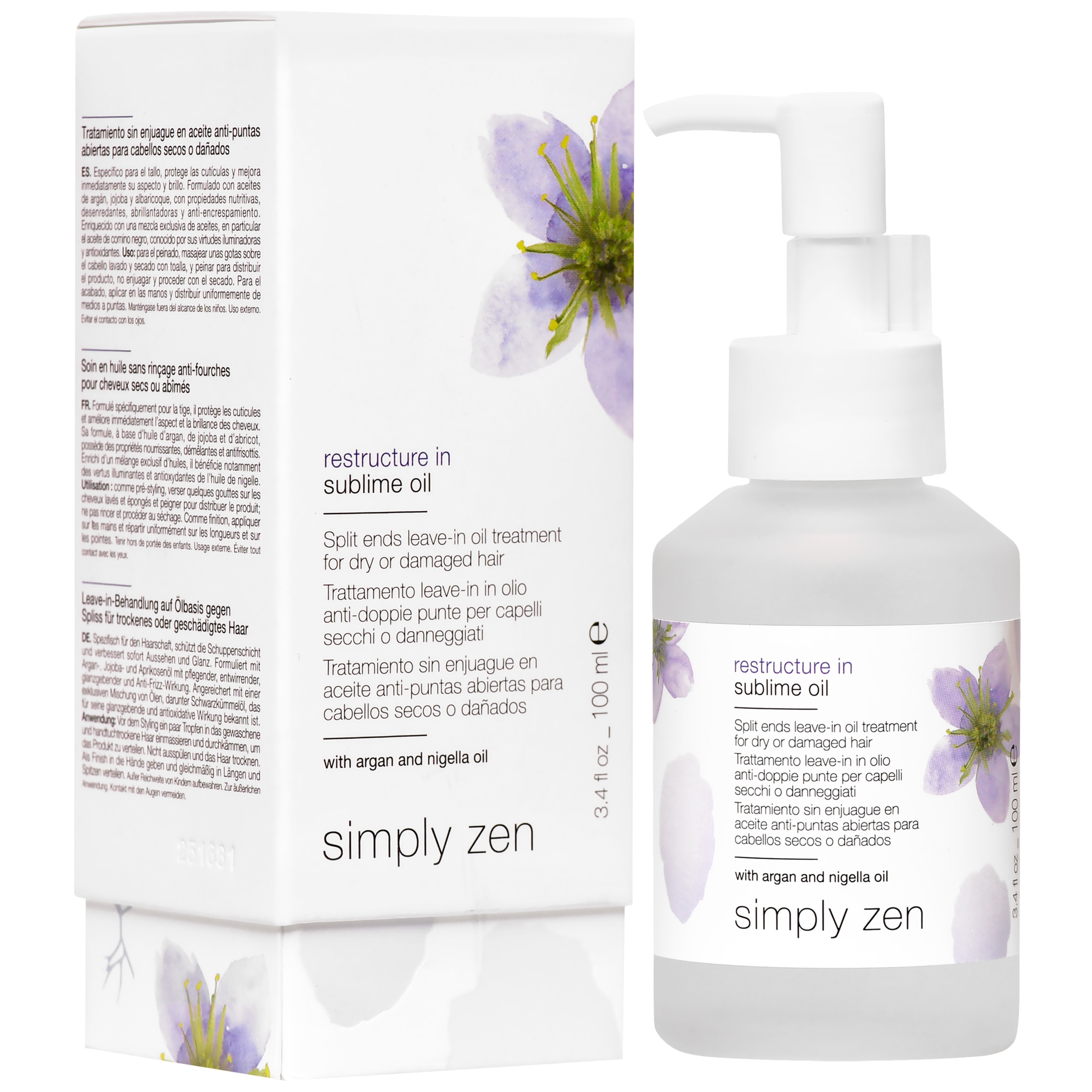 Simply Zen Restructure Sublime Oil – wygładzający olejek do włosów zniszczonych, 100ml