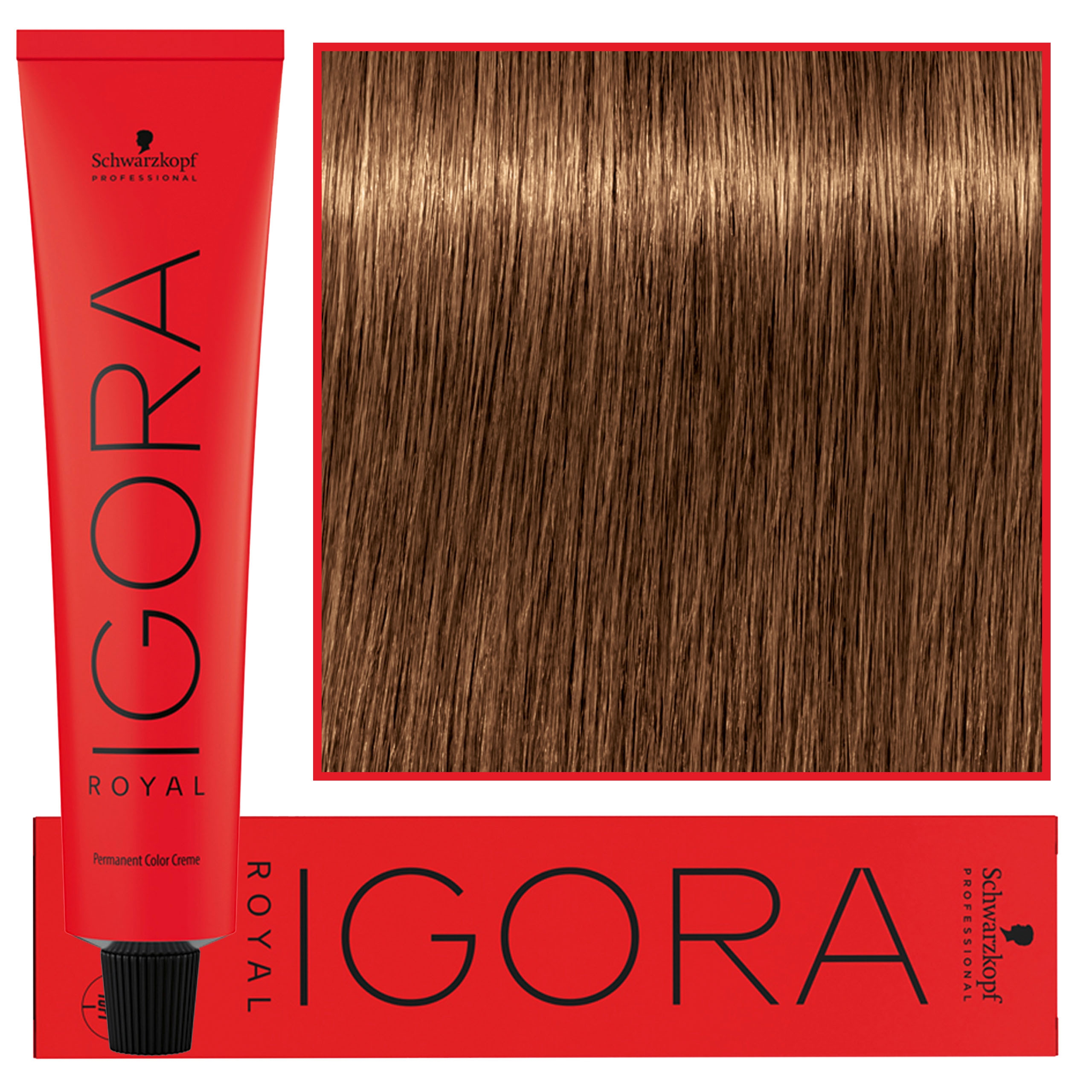 Image of Schwarzkopf Professional Igora Royal - trwała farba do włosów o innowacyjnej formule, 60ml 7-55 | Średni Blond Złoty Ekstra