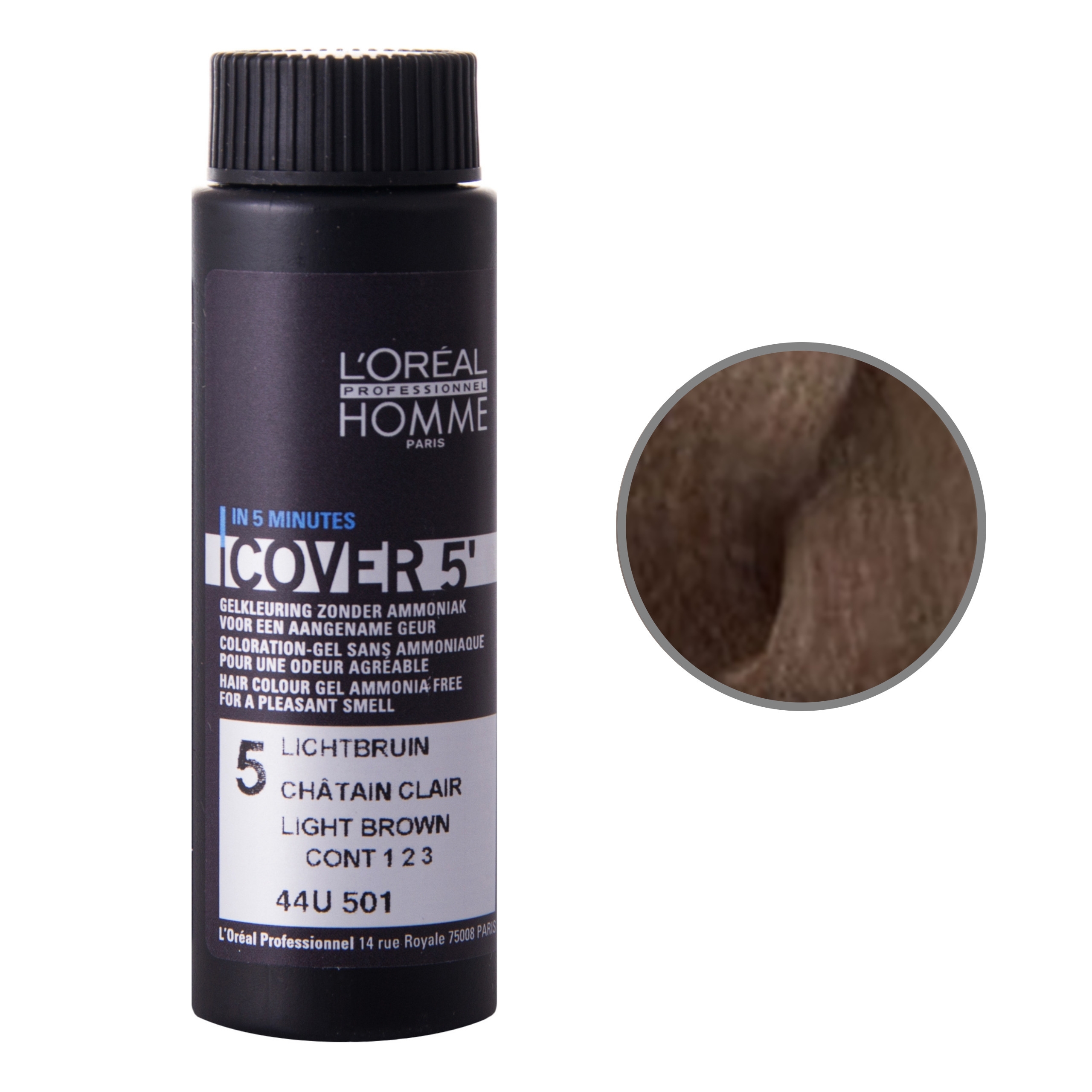 Image of Loreal Homme Cover, farba dla Panów kryjąca siwe włosy 50ML 5 Jasny Brąz