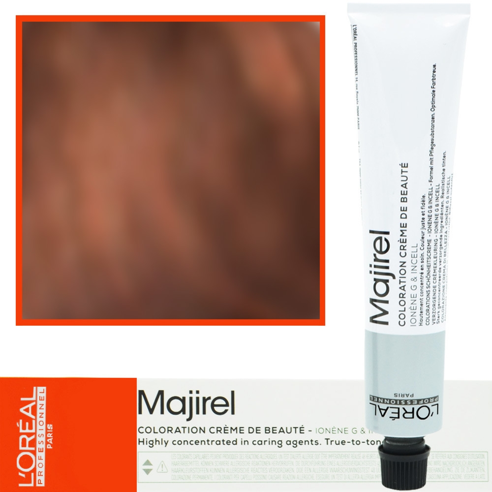 Loreal Majirel – profesjonalna farba do włosów, paleta kolorów, 50ml 6.45 Ciemny Blond Miedziano-Mahoniowy