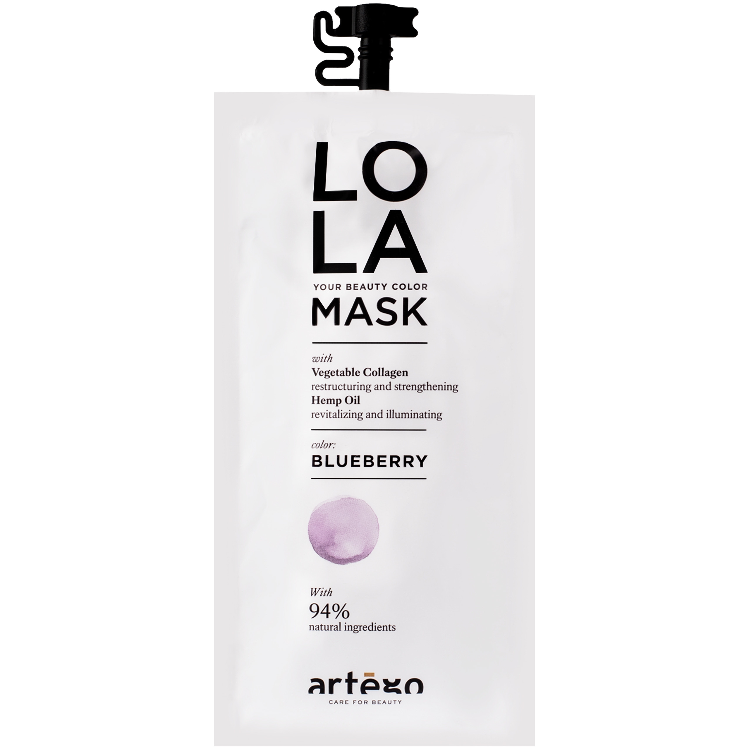 Image of Artego Lola Mask Blueberry - maska tonująca intensywnie regenerująca, 20ml