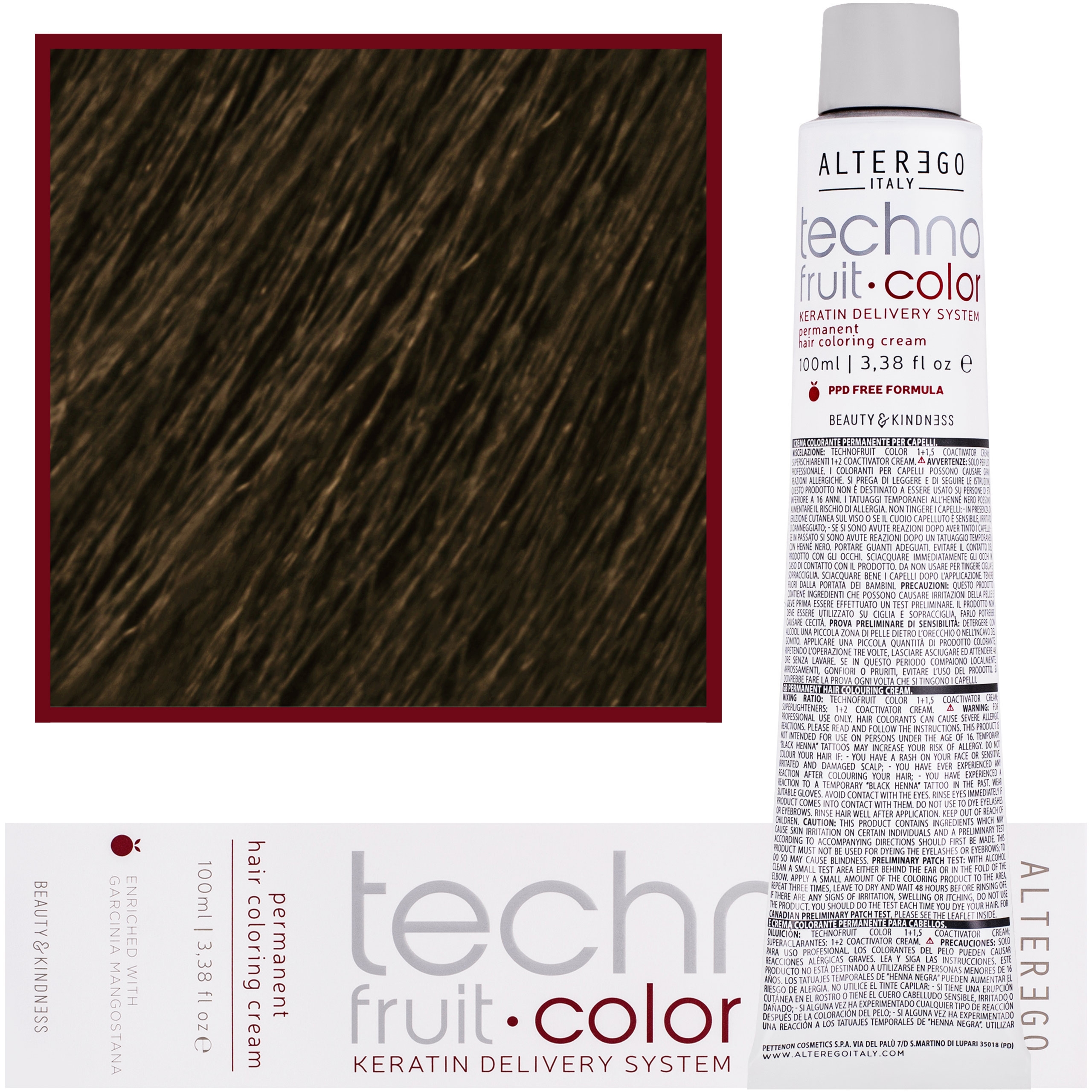 Alter Ego Technofruit Color – farba z keratyną do trwałej koloryzacji włosów, 100ml 7/8 | Matowy Blond
