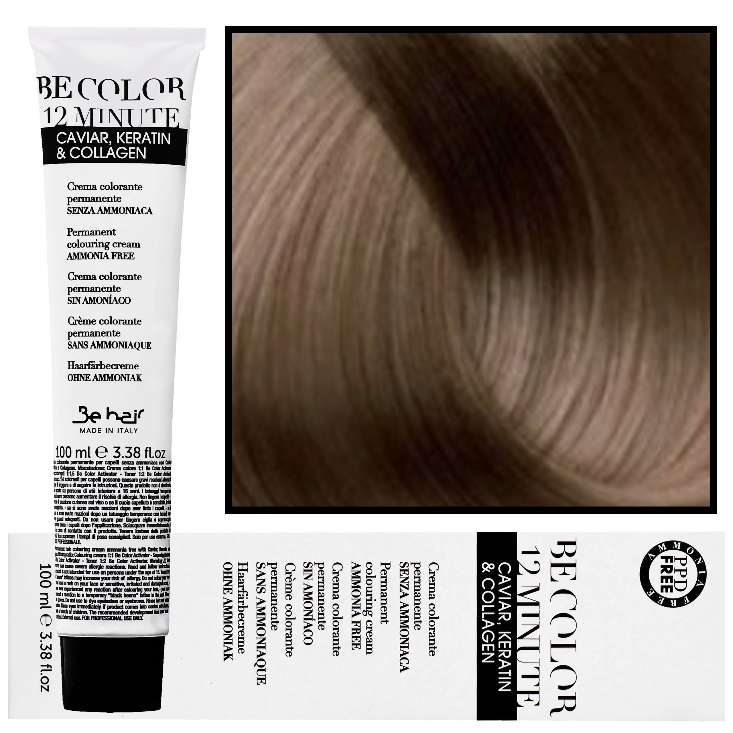 Image of Be Hair Be Color 12 minute - farba do włosów bez amoniaku, 100ml 6,0 | Ciemny Blond