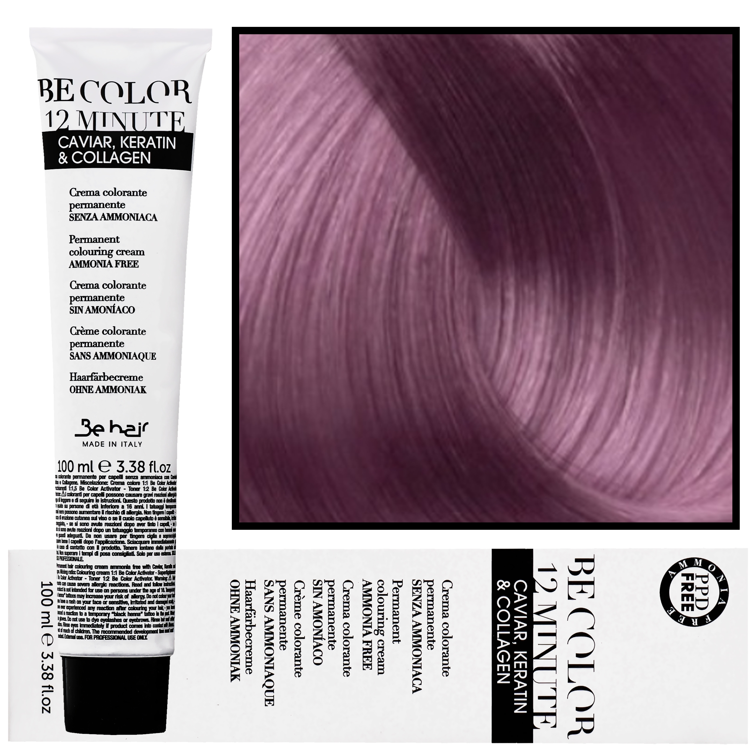 Image of Be Hair Be Color 12 minute - farba do włosów bez amoniaku, 100ml 6,2 | Ciemny Blond Fioletowy