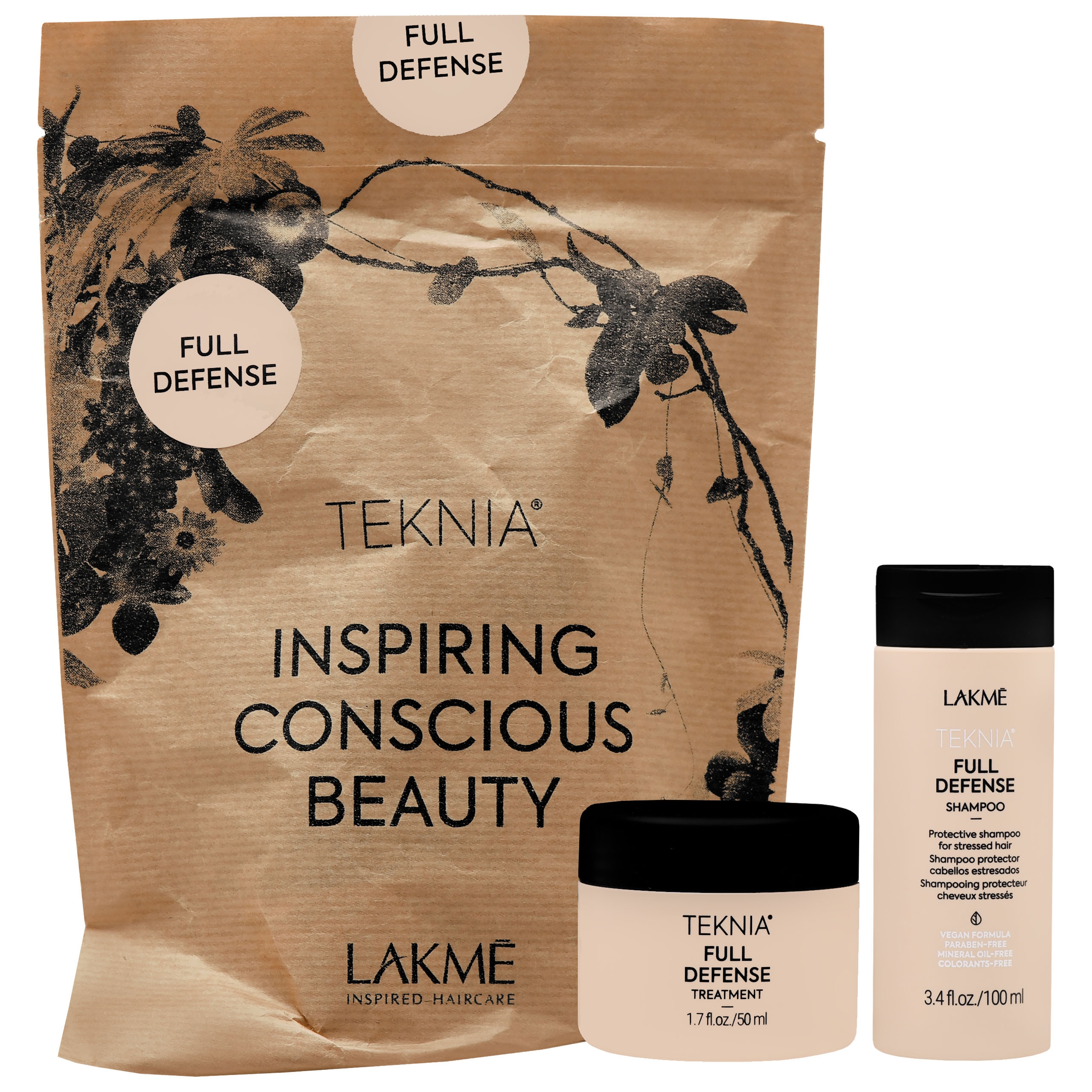 Image of Lakme Teknia Full Defense Pack - regenerujący zestaw do włosów maska 50ml + szampon 100ml