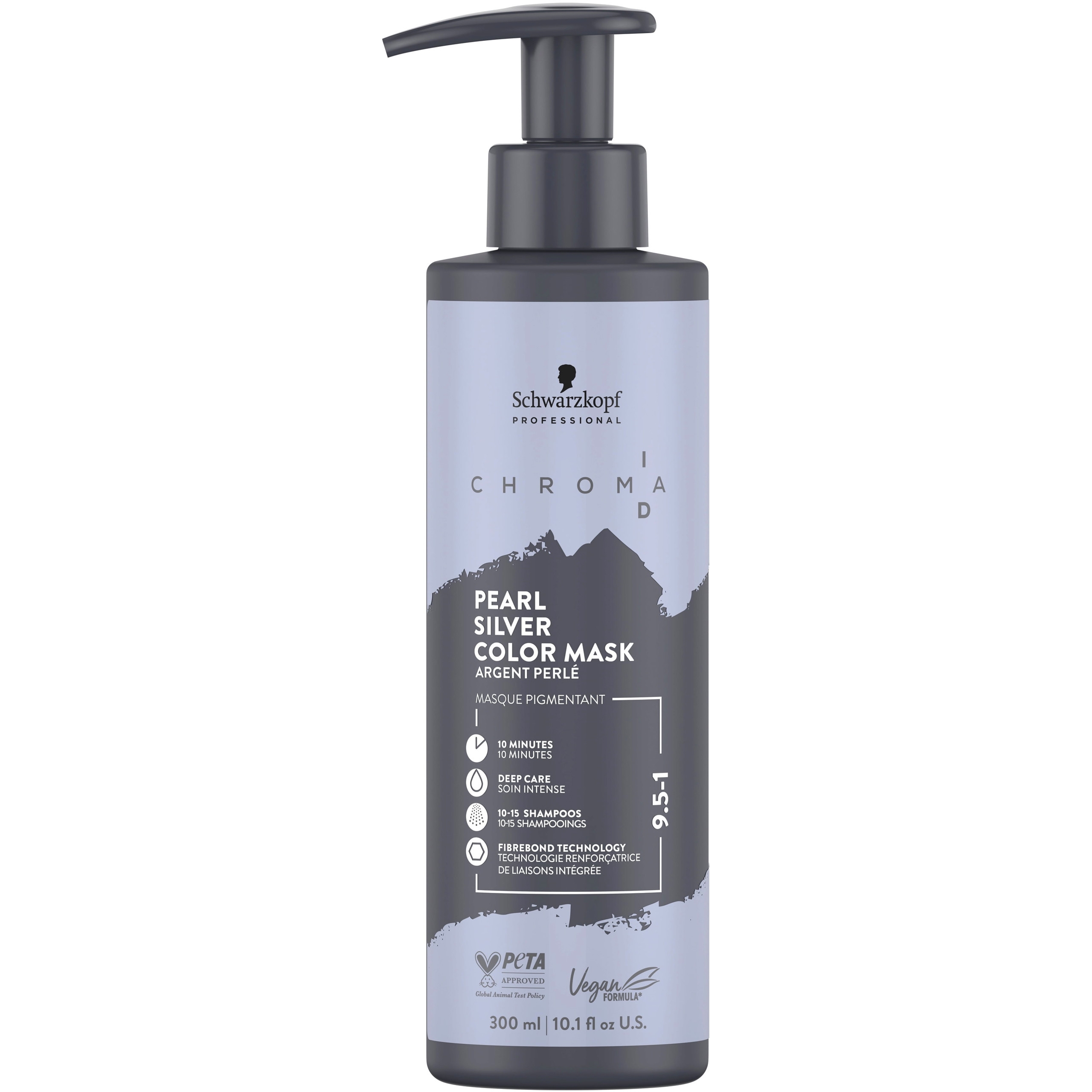 Image of Schwarzkopf Chroma ID Color Mask - maska koloryzująca do włosów, 300ml 9.5-1 Pearl Silver | Perłowy Srebrny