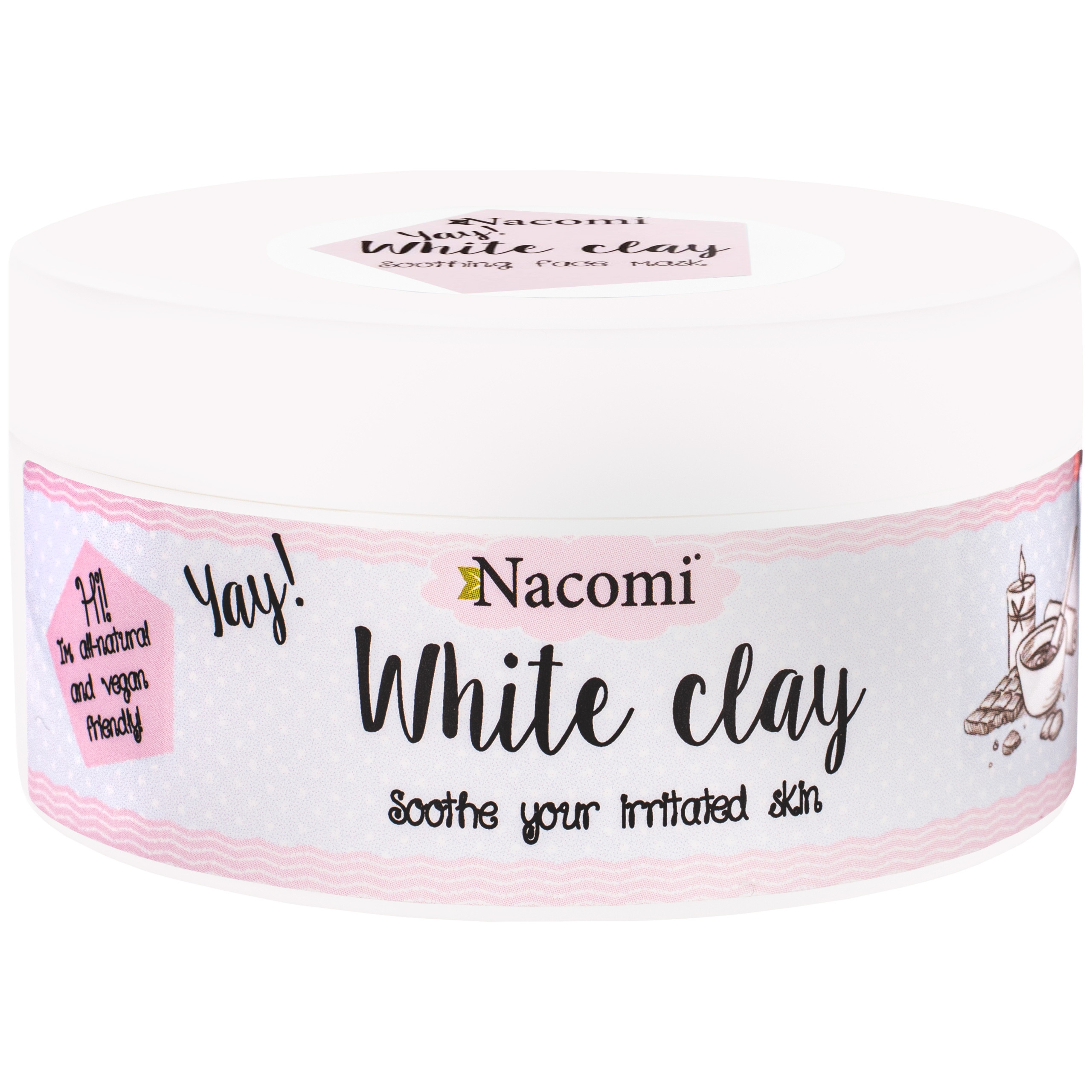 Image of Nacomi White Clay – porcelanowa glinka do skóry suchej i delikatnej, 50 g