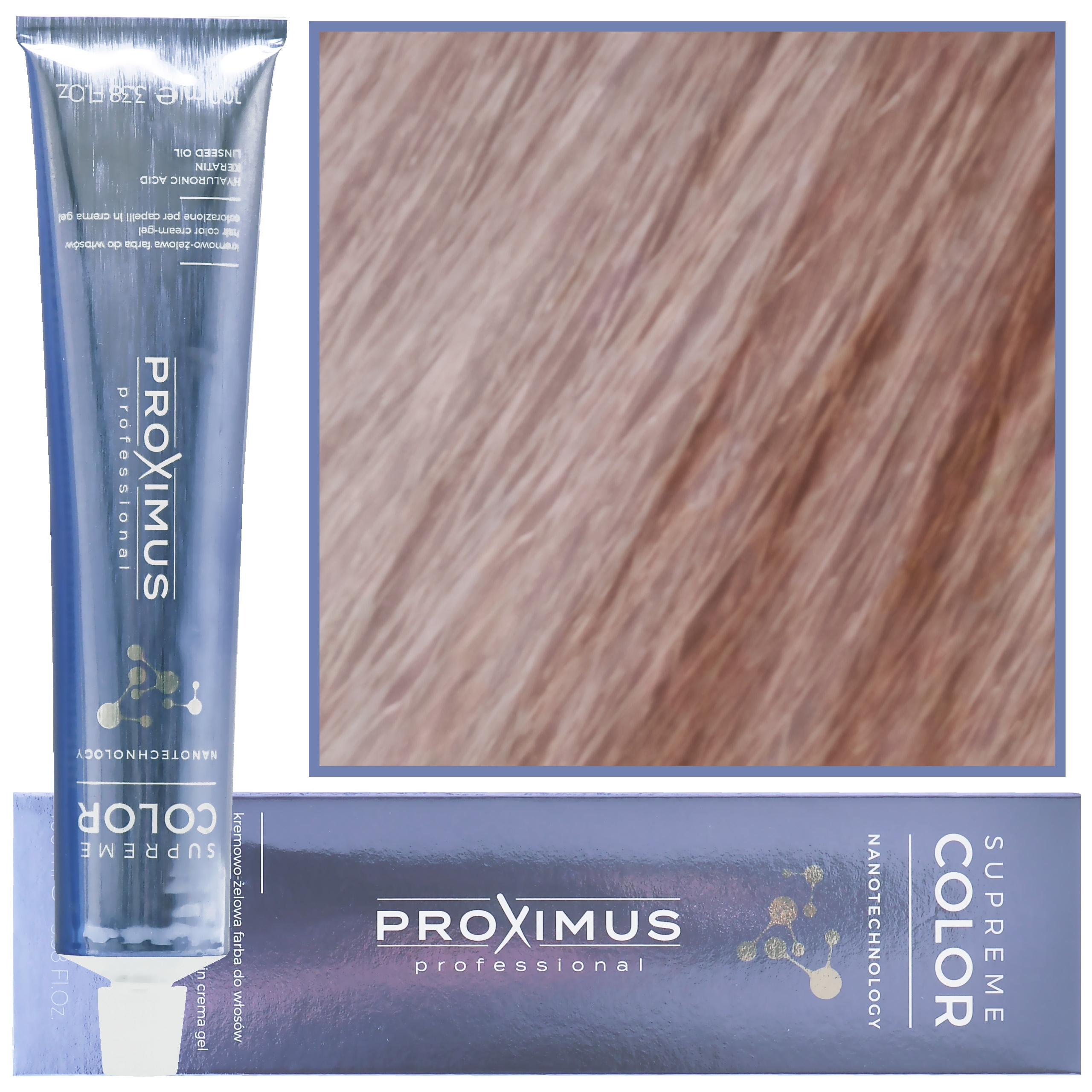Image of Proximus Supreme Color Nanotechnology – profesjonalna farba do włosów z kwasem hialuronowym, 100ml 11,21 | Super Rozjaśniający Lodowo Fioletowy Blond