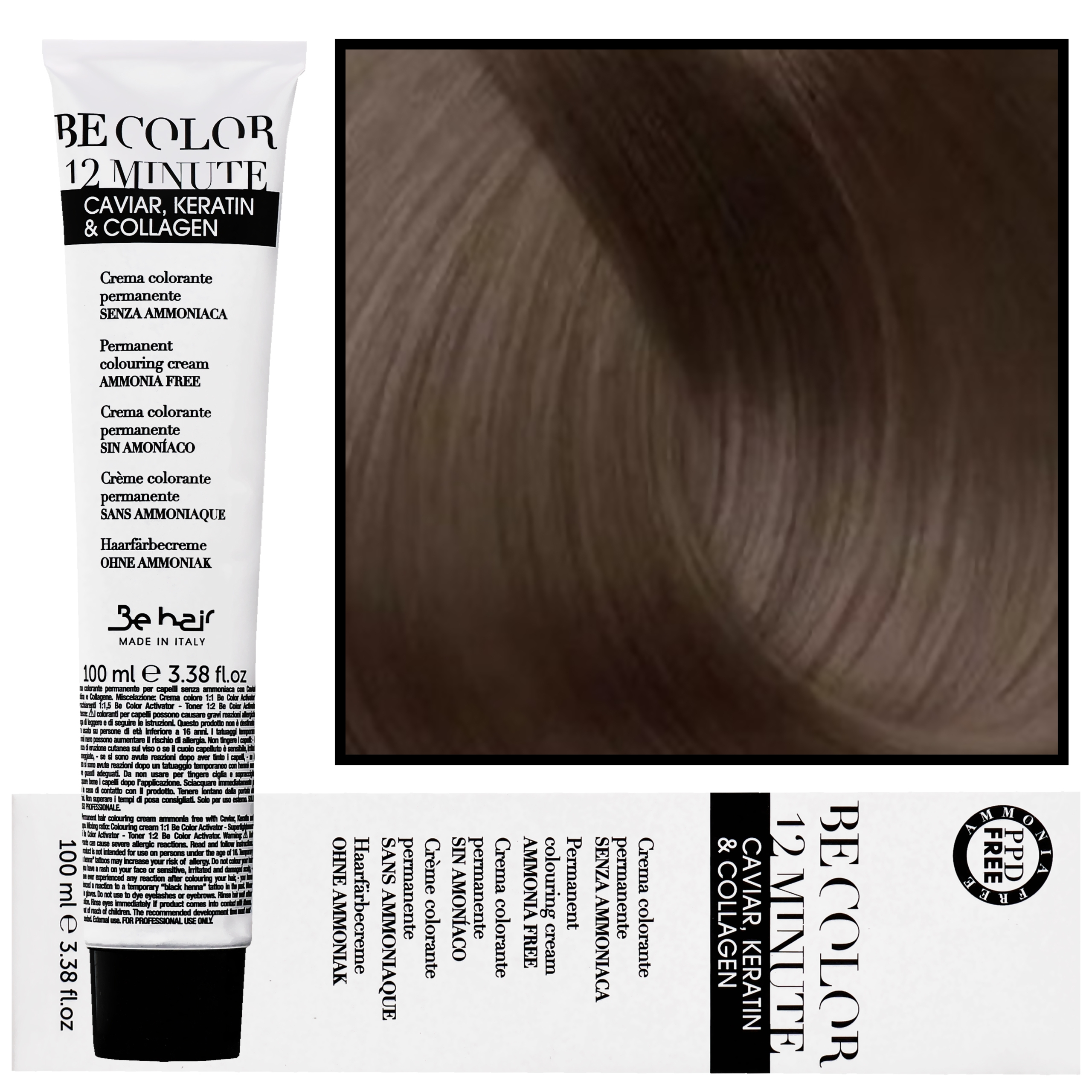 Be Hair Be Color 12 minute – farba do włosów bez amoniaku, 100ml 4,7 | Średni Kasztanowy Brązowy