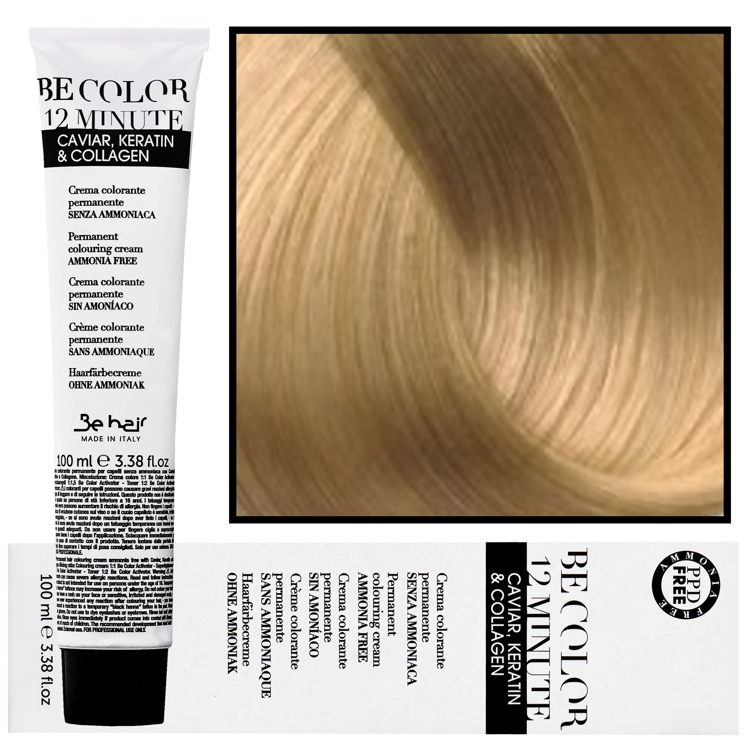Image of Be Hair Be Color 12 minute - farba do włosów bez amoniaku, 100ml 10,3 | Bardzo Jasny Blond Złoty Extra