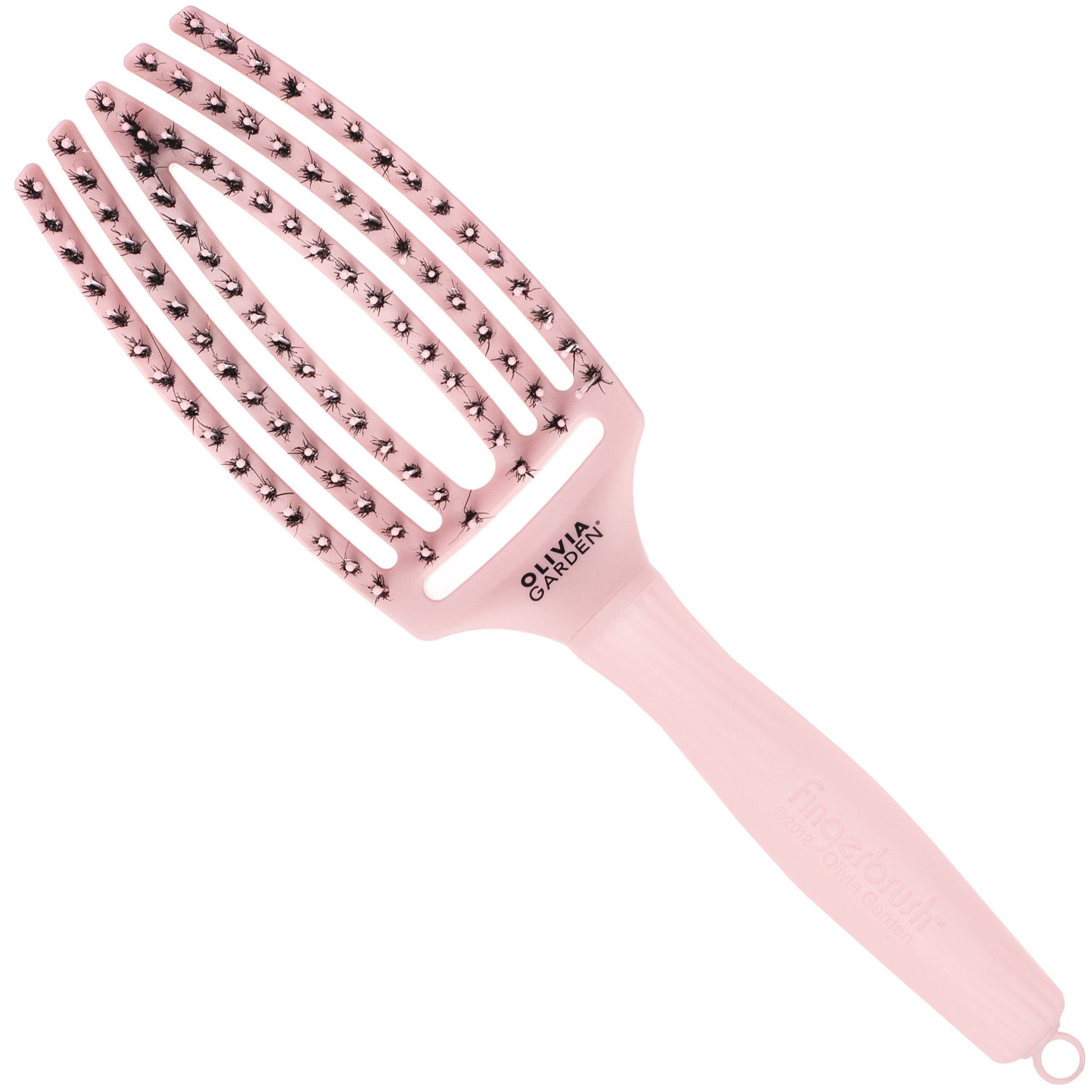 Image of Olivia Garden Finger Brush Combo Medium, szczotka z włosiem dzika do rozczesywania, różne kolory Pastel Pink | Pastelowy Róż