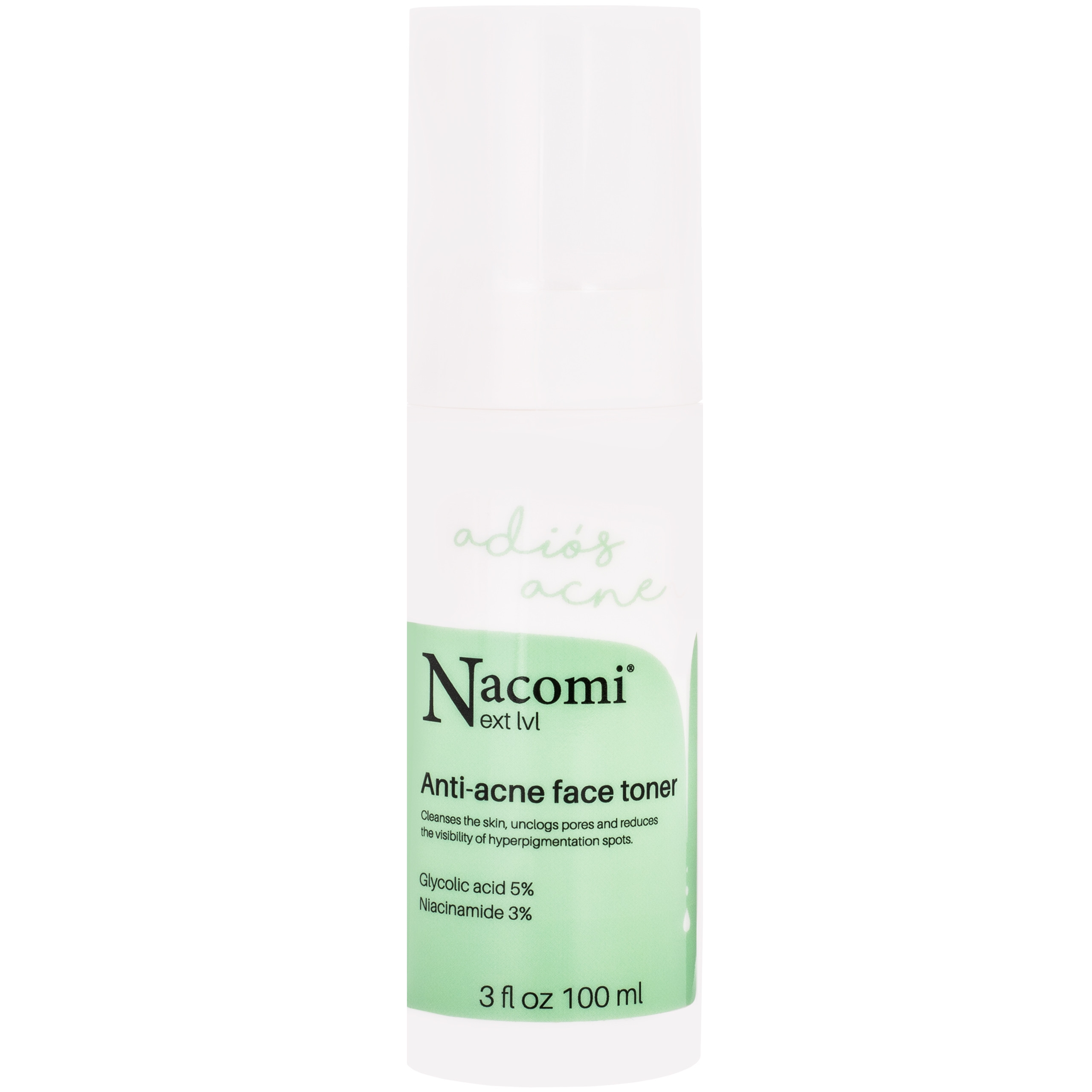 Image of Nacomi Next Level Anti-acne Face Toner – tonik przeciwtrądzikowy, zwęża pory 100ml