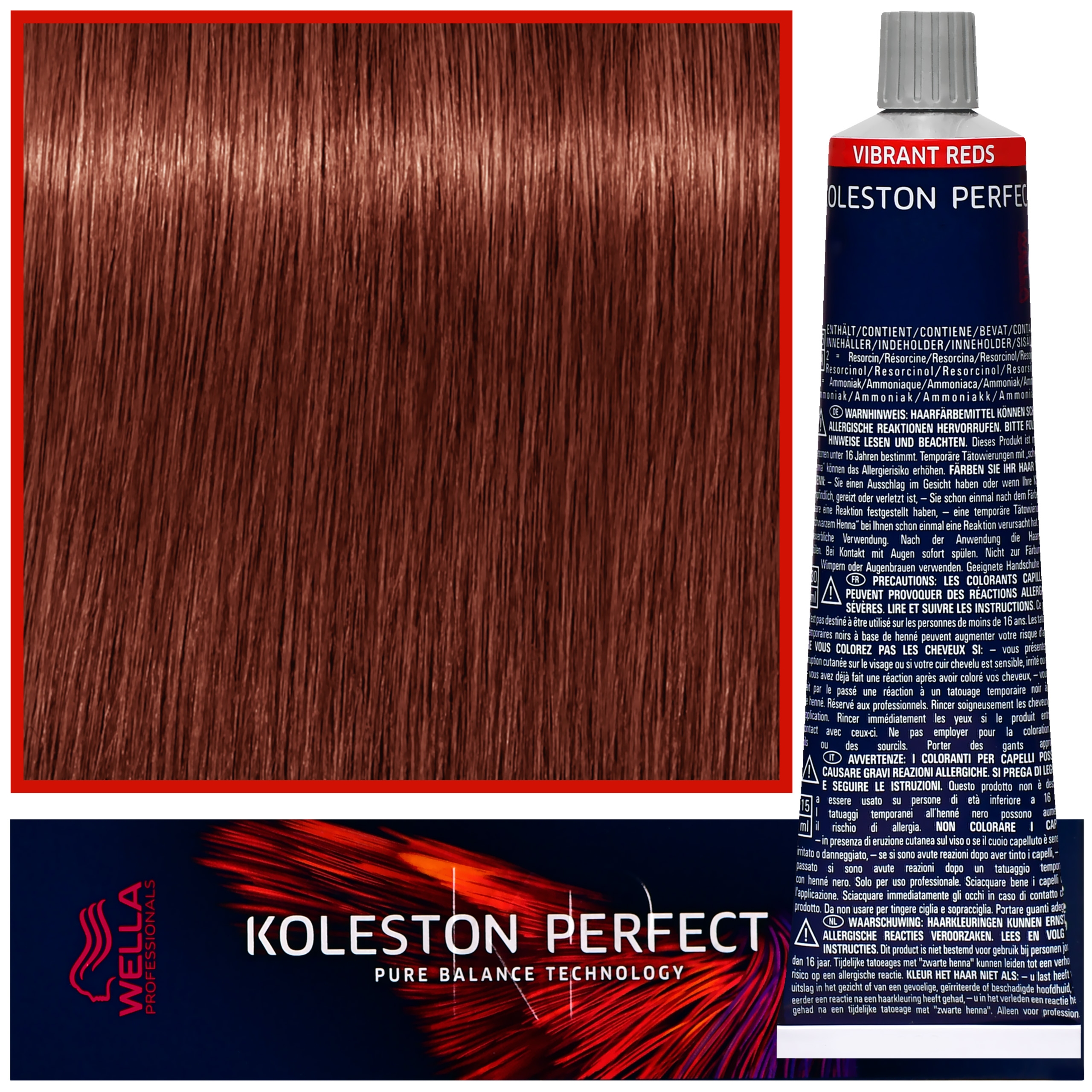 Wella Koleston Perfect Me – profesjonalna farba do koloryzacji włosów, 60ml 5/43 Czerwono Złoty Jasny Brąz