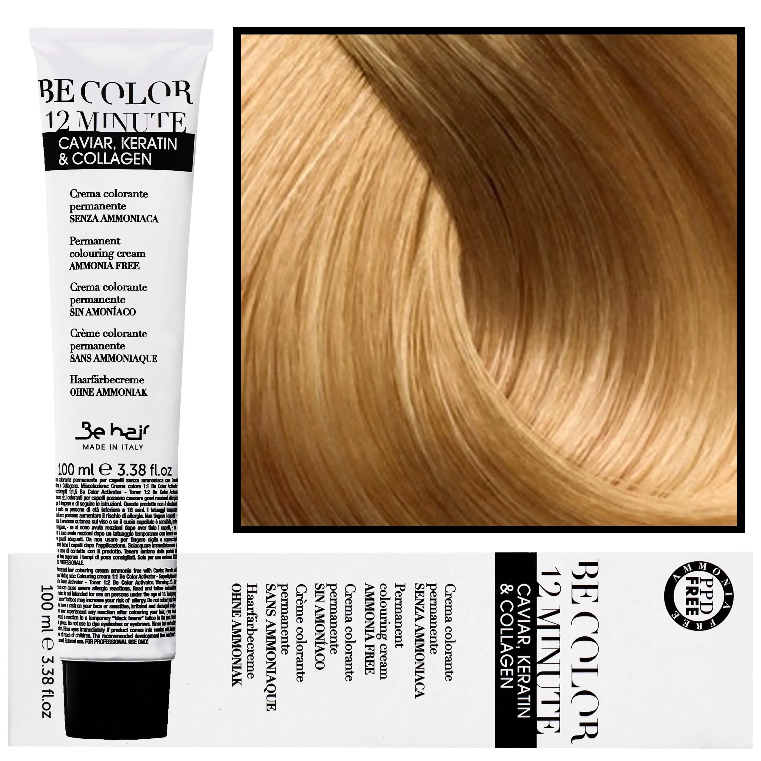 Image of Be Hair Be Color 12 minute - farba do włosów bez amoniaku, 100ml 9,3 | Bardzo Jasny Blond Złoty
