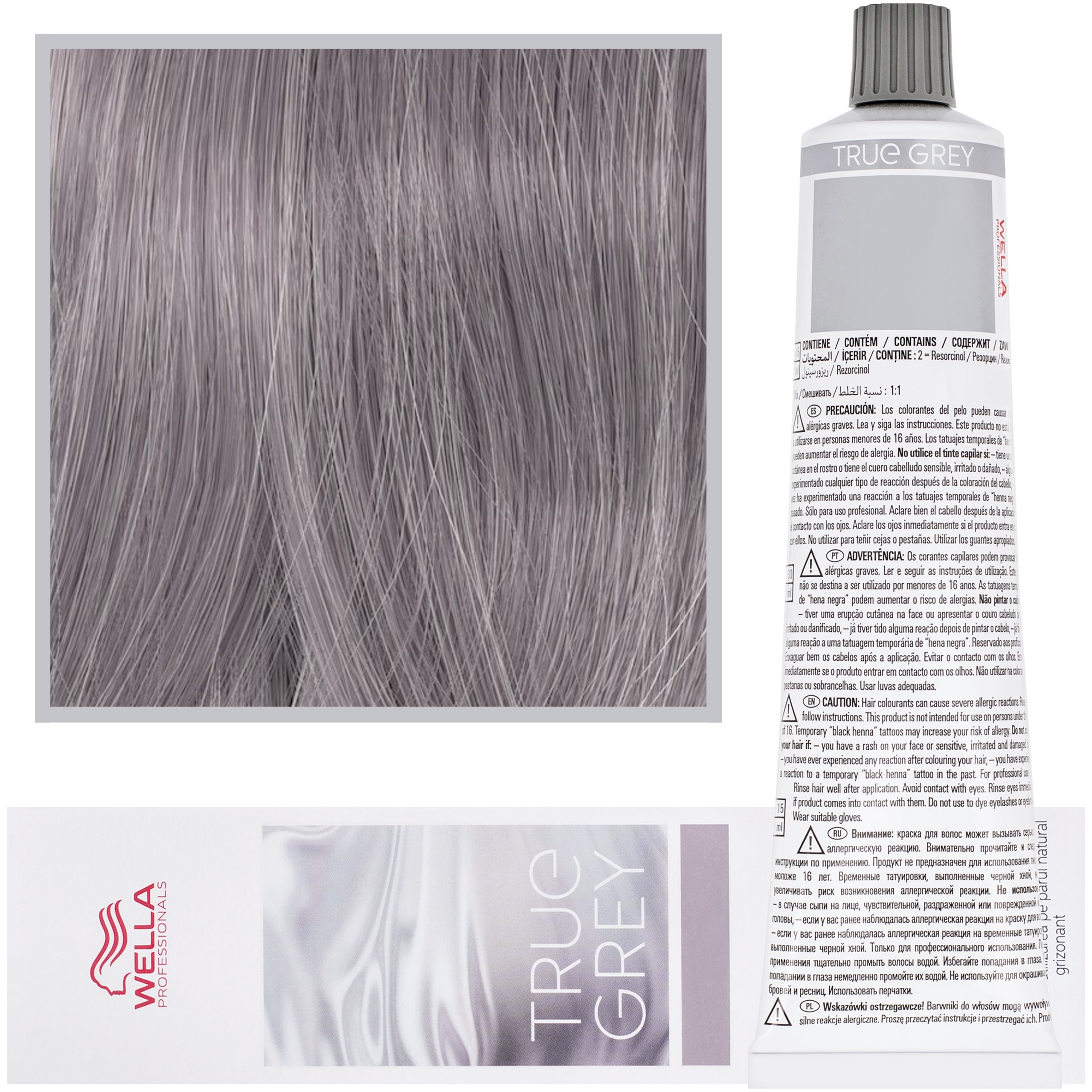 Wella True Grey – farba utleniająca do naturalnie siwych włosów, 60ml Pearl Mist Dark | Perłowa Mgiełka Ciemny Toner