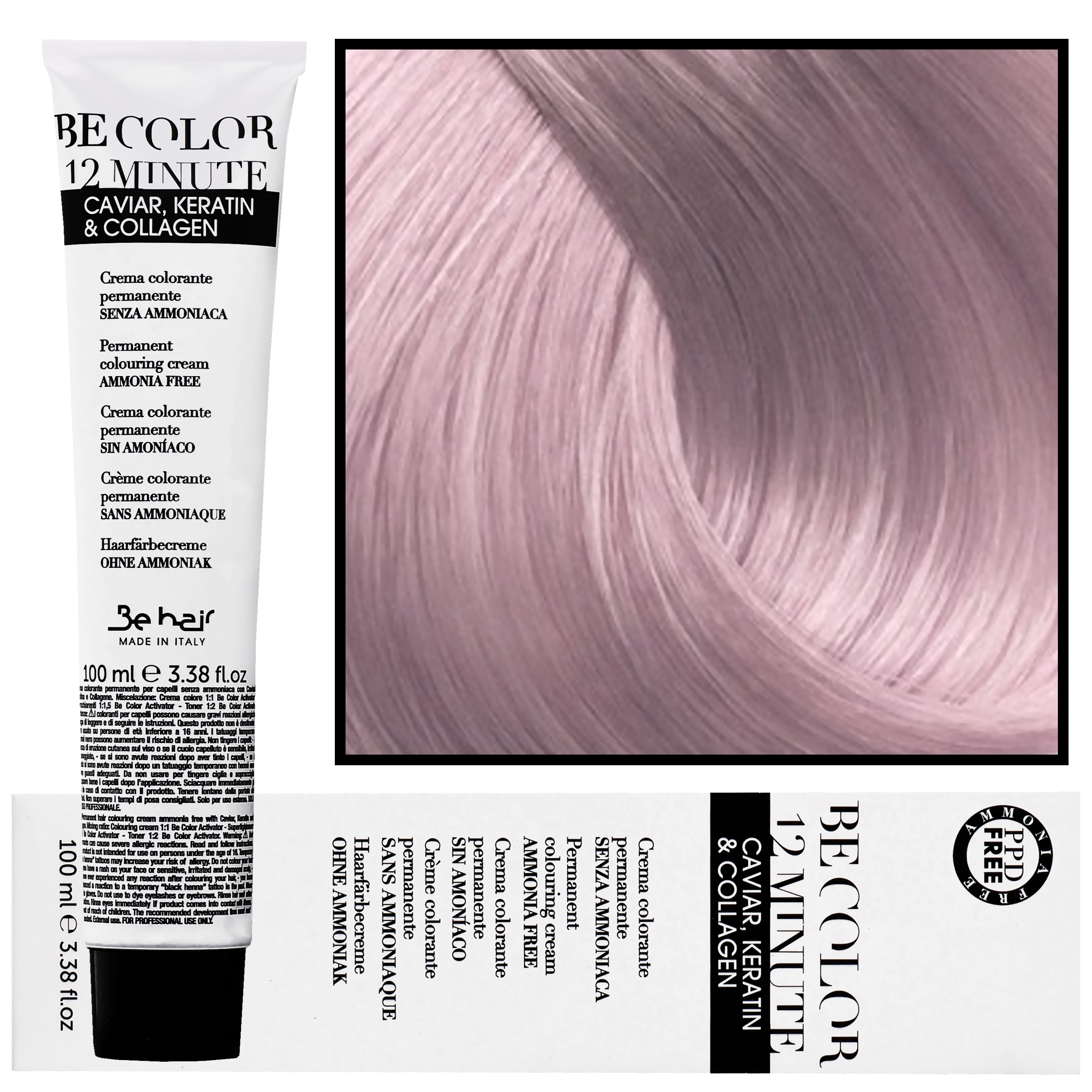 Image of Be Hair Be Color 12 minute - farba do włosów bez amoniaku, 100ml 11,7 | Super Blond Platynowy Irys