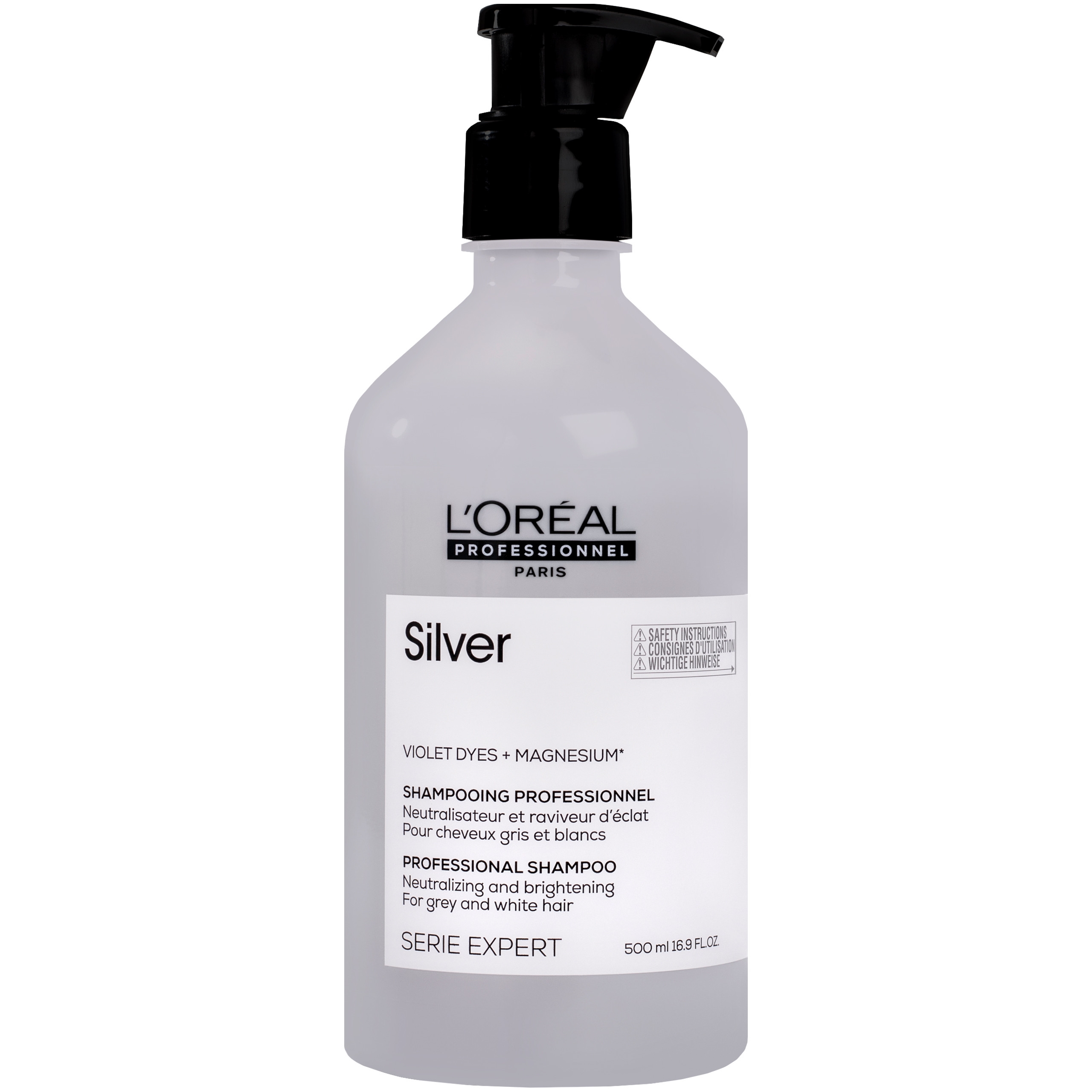 Image of Loreal Silver - rozświetlający szampon do włosów siwych i rozjaśnianych, 500ml