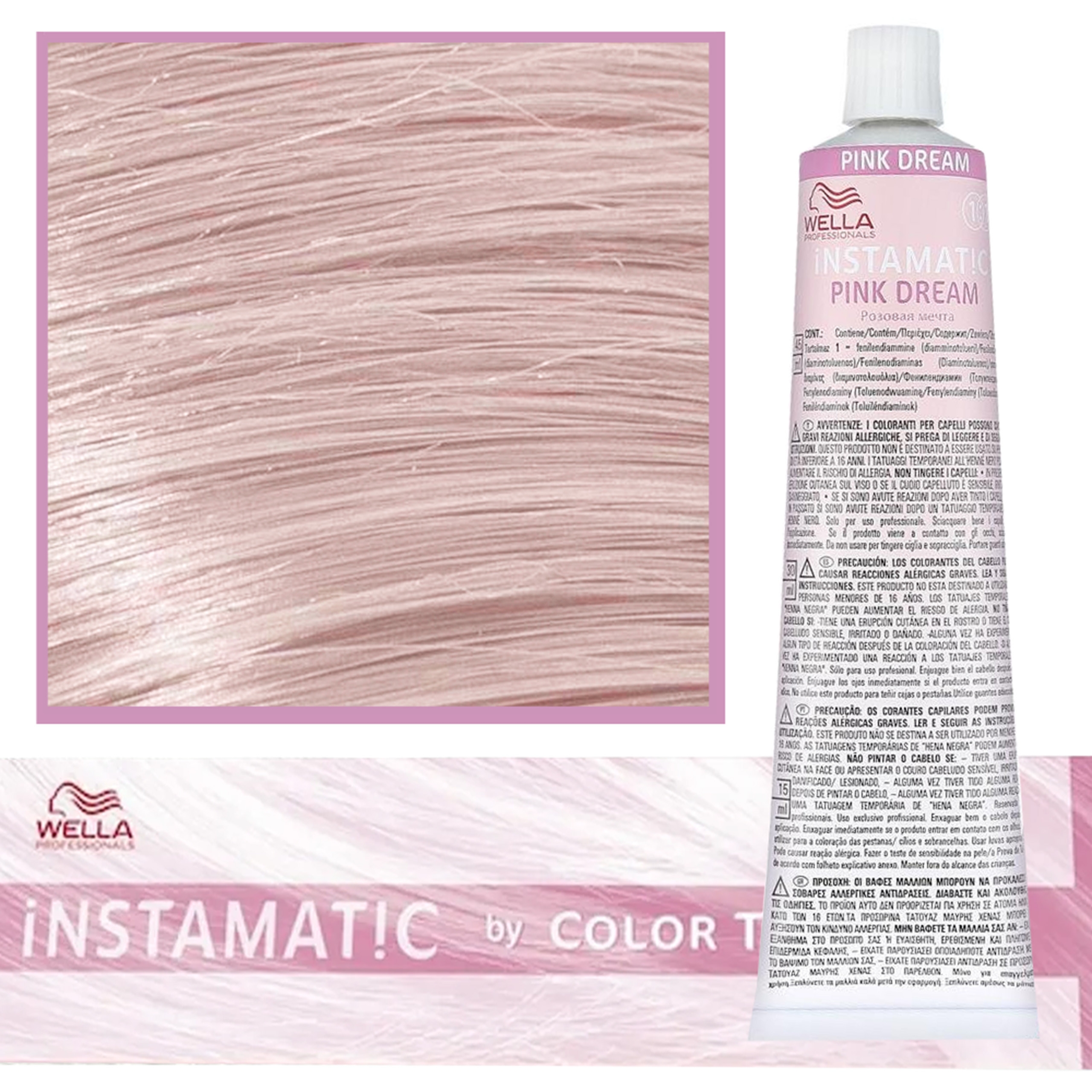 Wella Color Touch Instamatic – półtrwała farba do włosów w pastelowych odcieniach, 60ml /1 Pink Dream | Różowy
