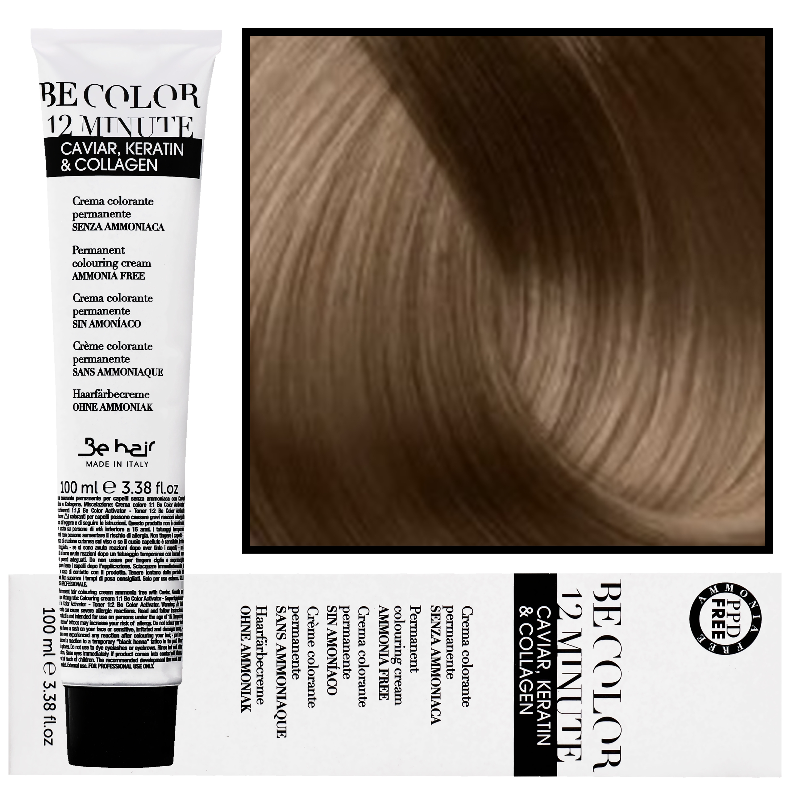 Image of Be Hair Be Color 12 minute - farba do włosów bez amoniaku, 100ml 6,3 | Ciemny Blond Złoty