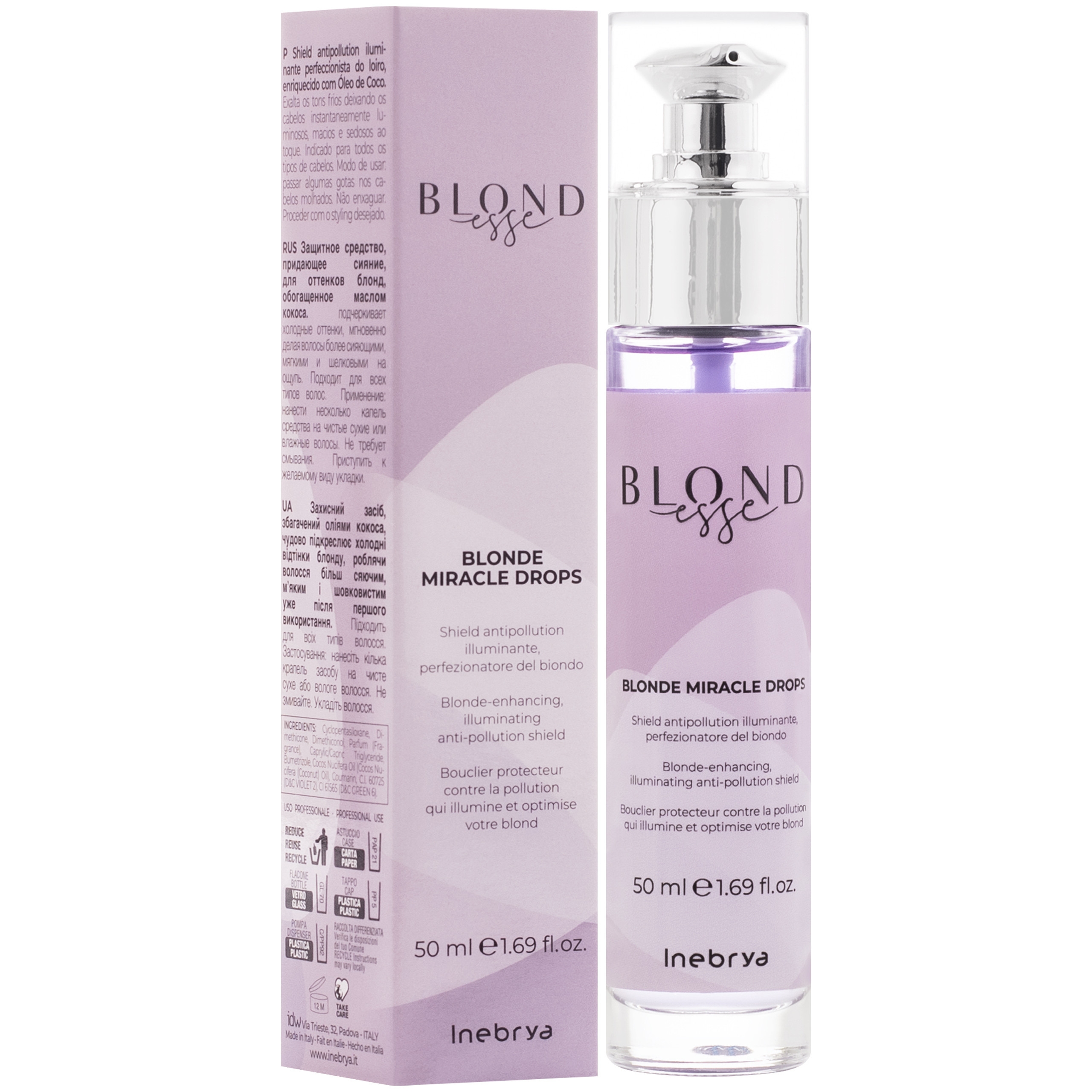 Image of Inebrya Blondesse Blonde Miracle Drops - serum nabłyszczające włosy, 50ml