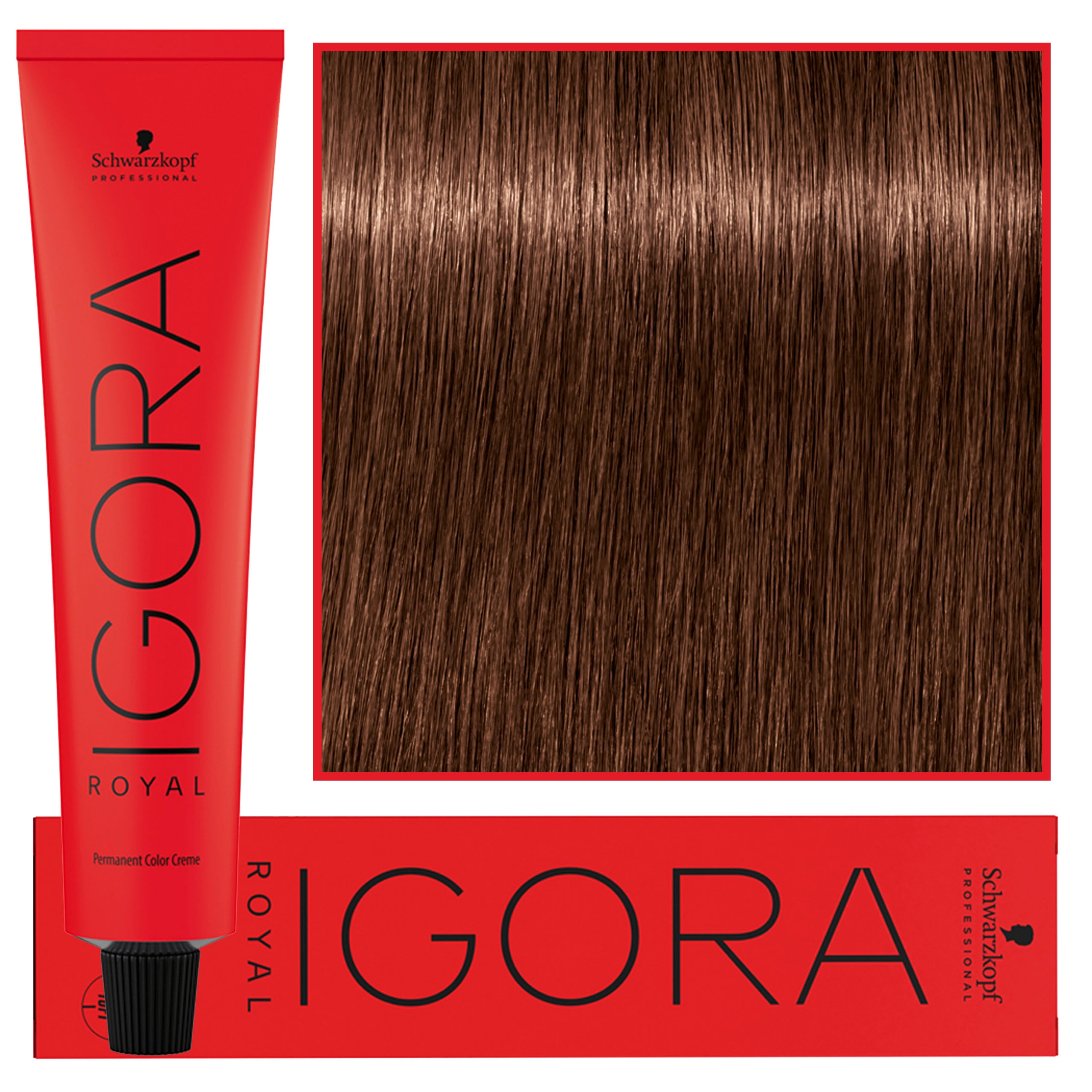 Image of Schwarzkopf Professional Igora Royal - trwała farba do włosów o innowacyjnej formule, 60ml 6-68 | Ciemny Blond Czekoladowy Czerwony