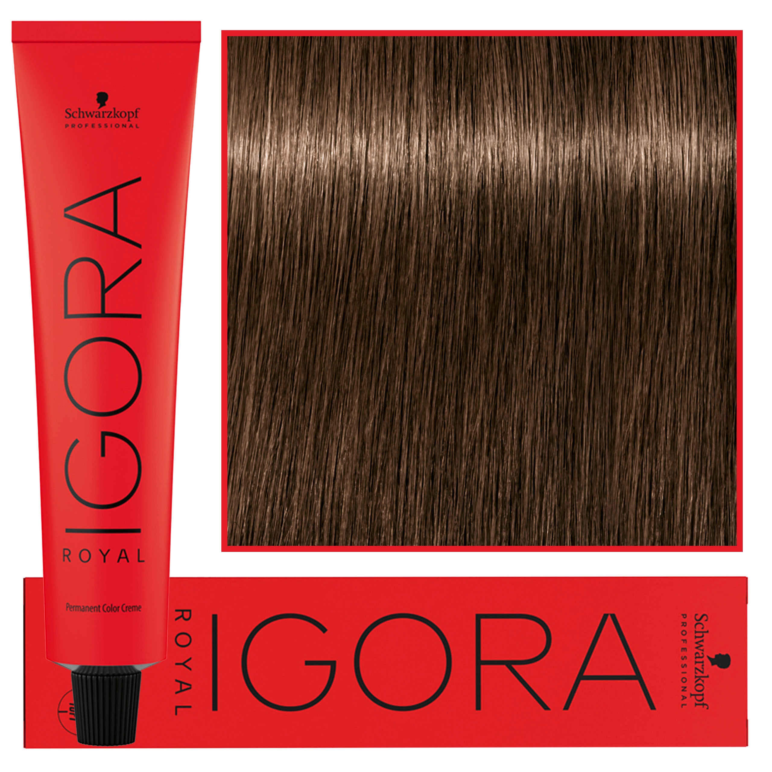 Image of Schwarzkopf Professional Igora Royal - trwała farba do włosów o innowacyjnej formule, 60ml 5-65 | Jasny Brąz Czekoladowo Złoty