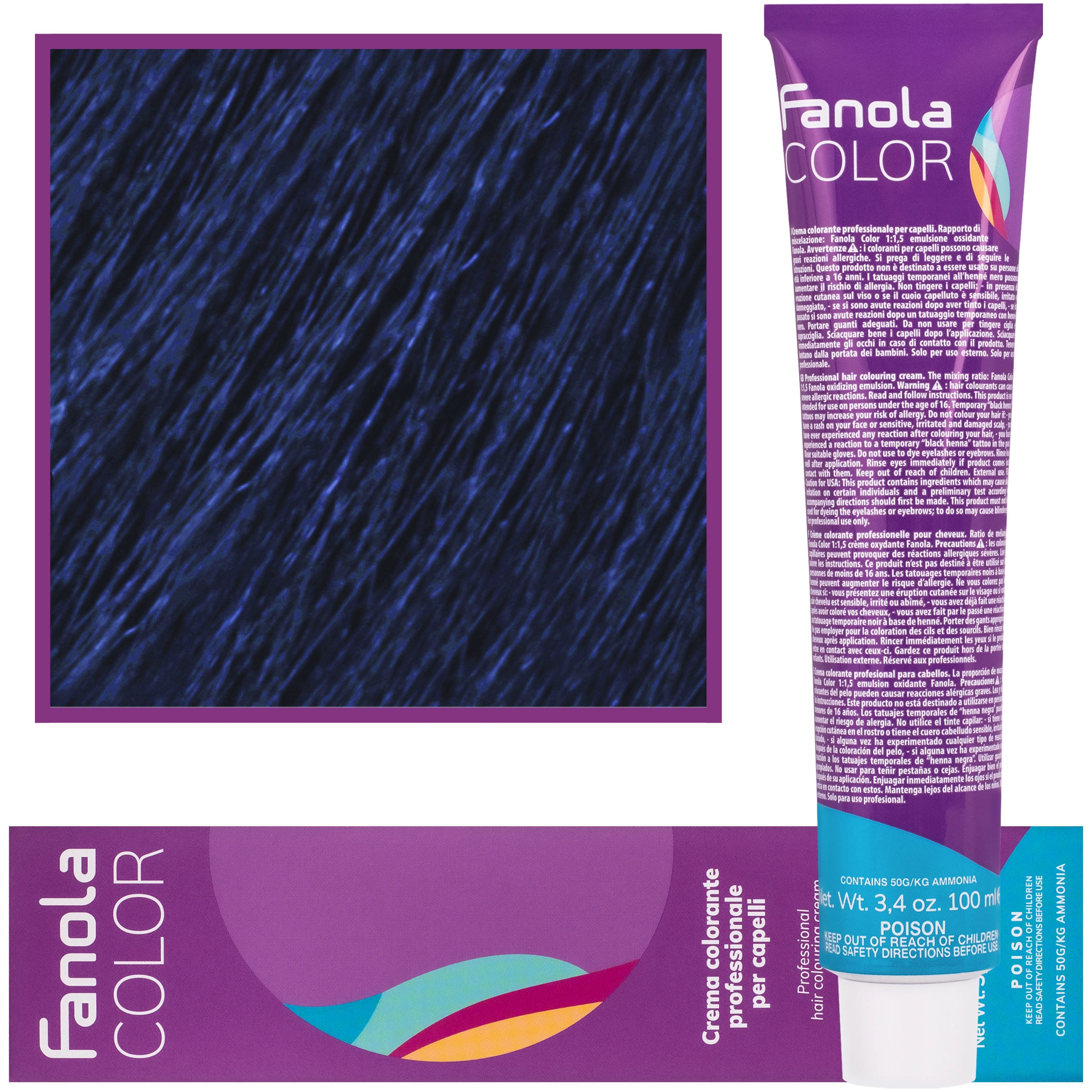 Image of Fanola Crema Color farba krem koloryzujący 100 ml Blu Cor. | (Korektor) Niebieski