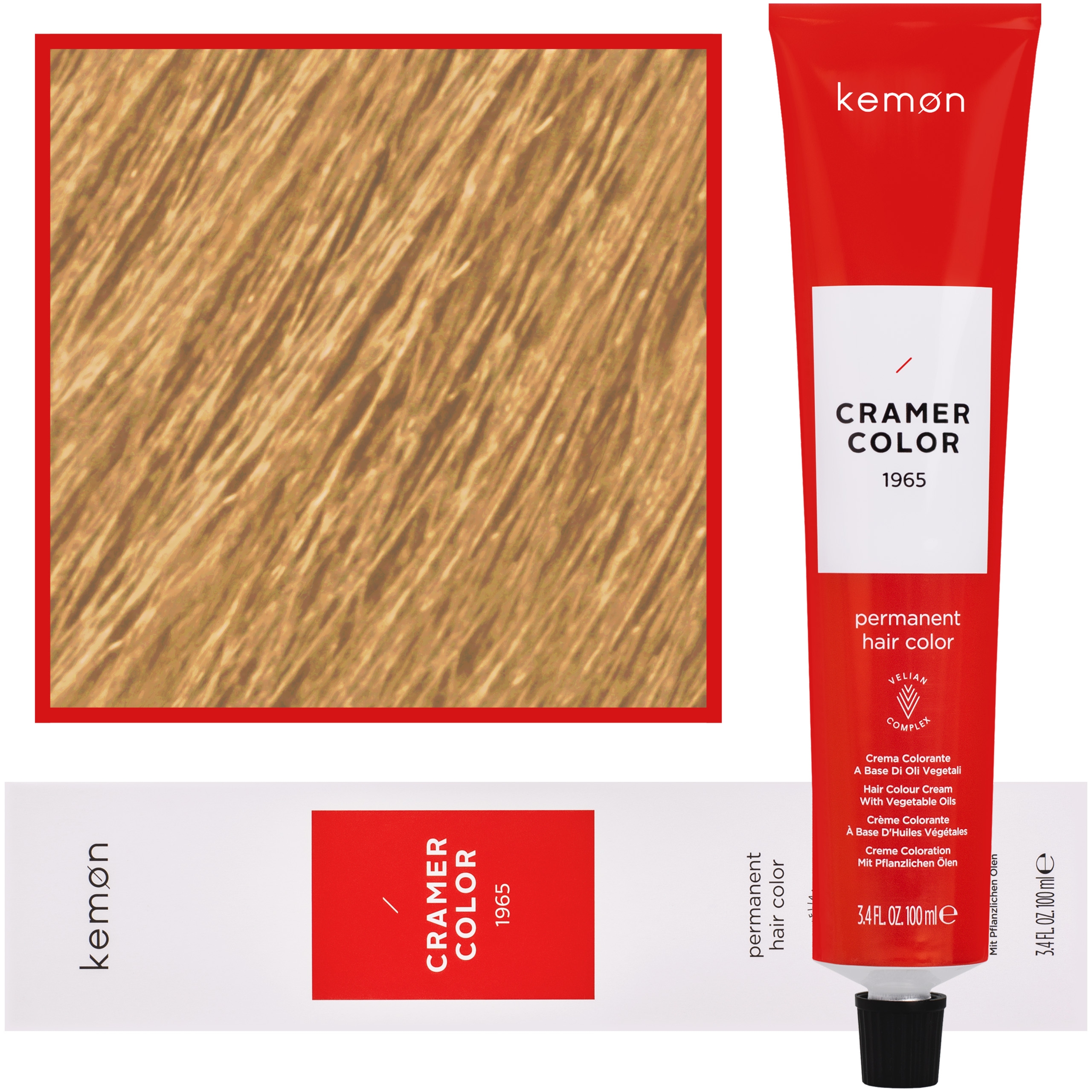 Kemon Cramer Color – kremowa farba do włosów z olejem kokosowym, 100ml 8.37 | Jasny Blond Złocisto Fioletowy
