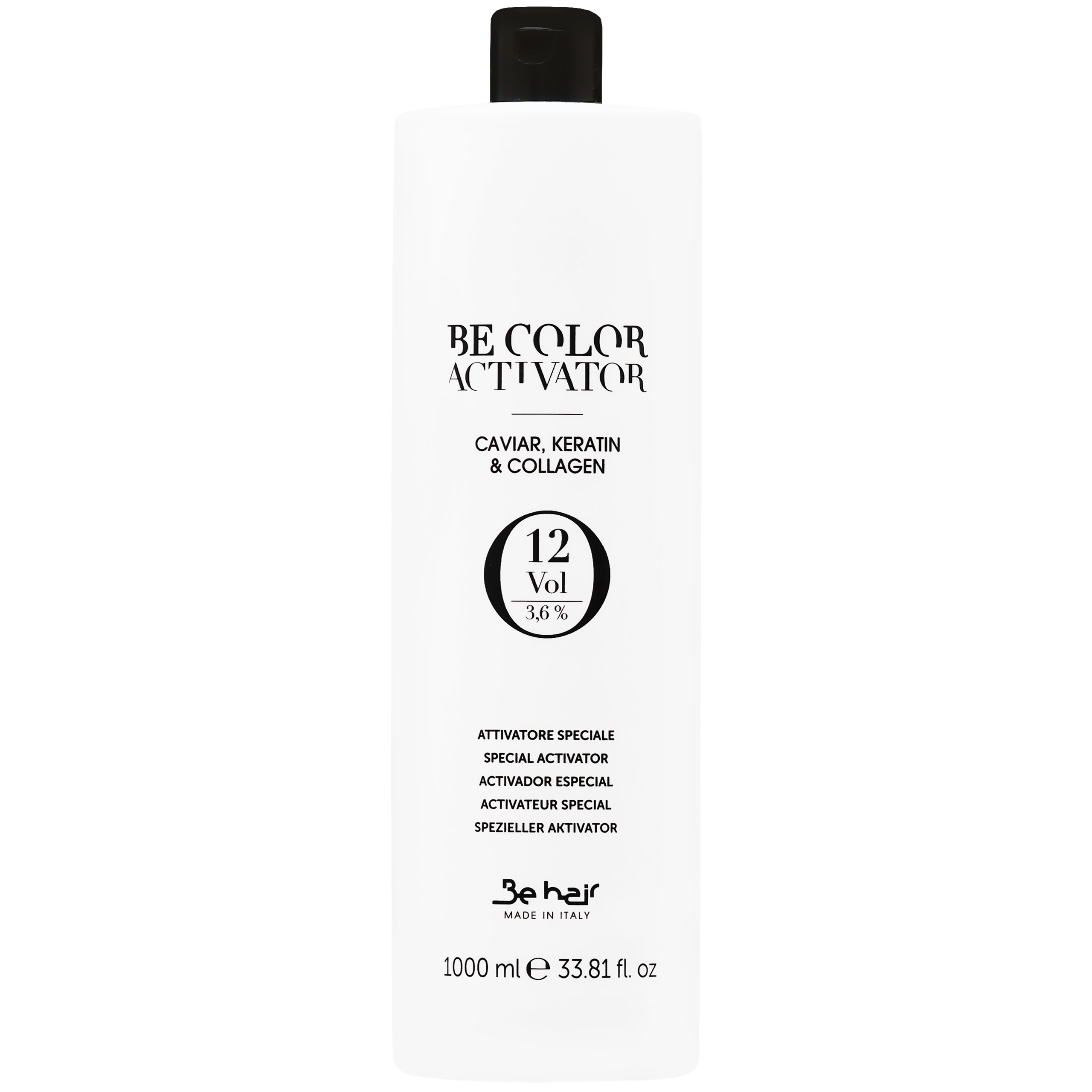 Image of Be Hair Be Color Activator - oksydant do farb z kompleksem kawioru, keratyny i kolagenu, 1000ml Vol. 12 | 3.6%