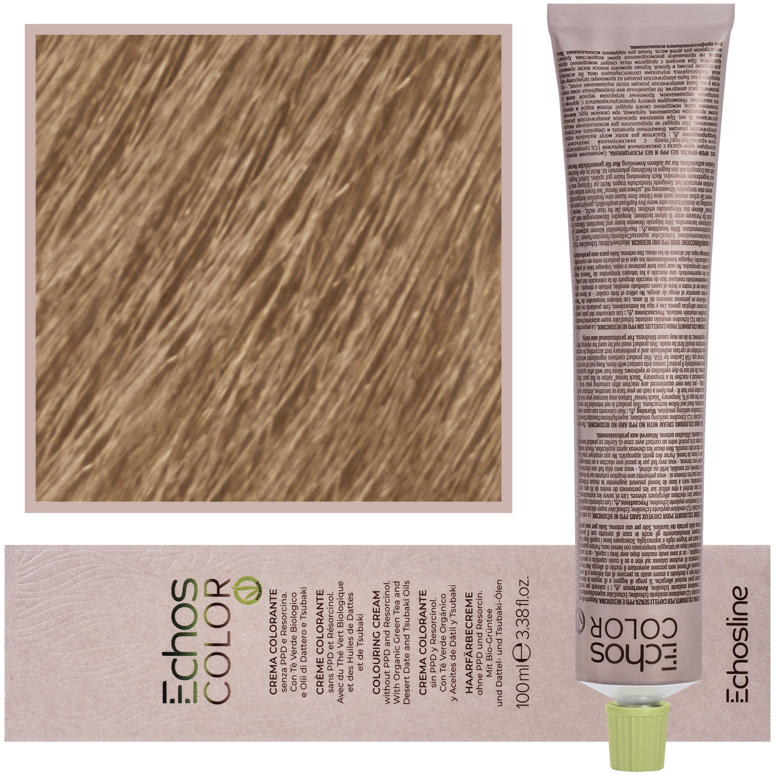 Echosline Echos Color Colouring Cream – wegańska farba do włosów, 100ml 8,03 | Jasny Blond Naturalny Złoty