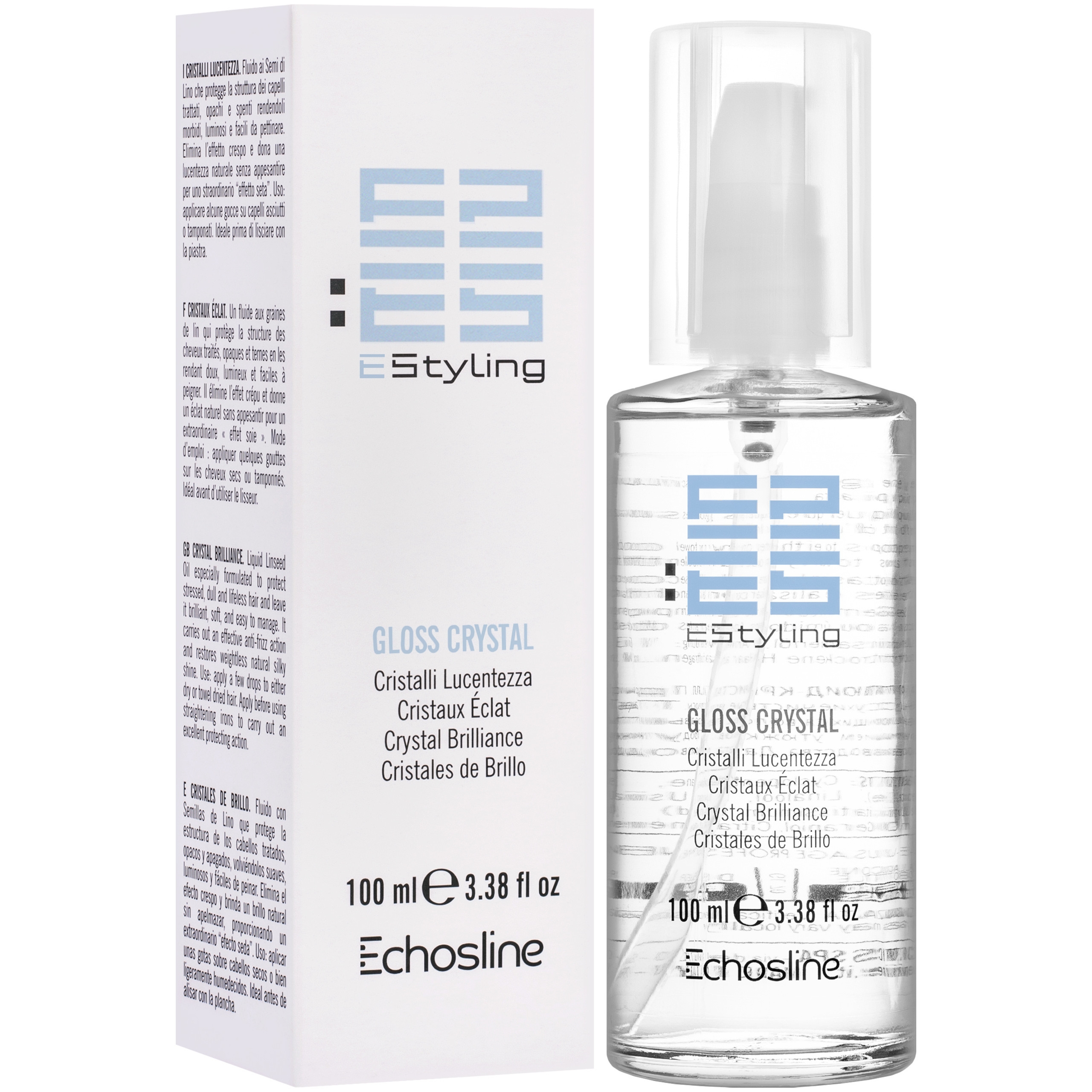 Echosline EStyling Gloss Crystal – nabłyszczające kryształki do matowych włosów, 100ml