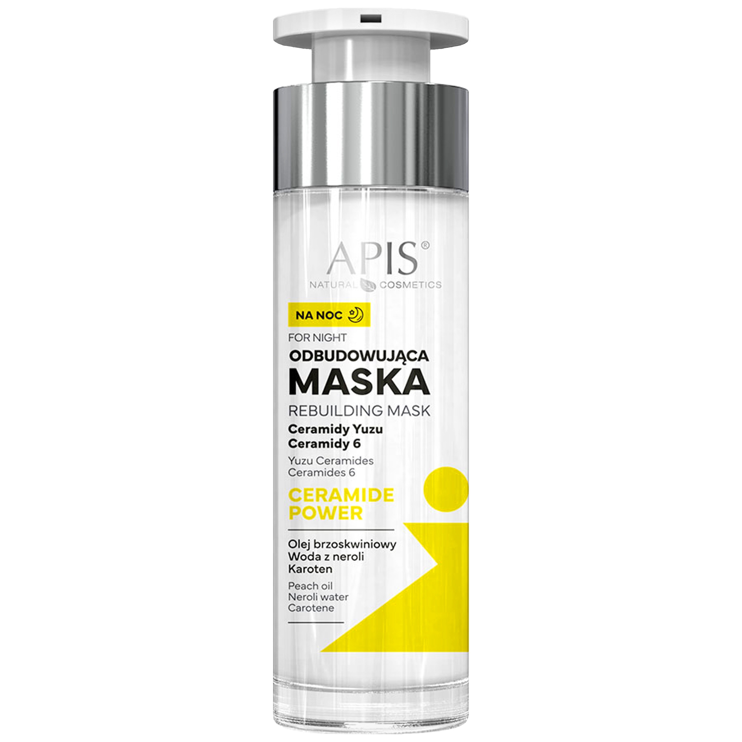 Image of Apis Ceramide Power - odbudowująca maska na noc z olejem brzoskwiniowym, 50ml