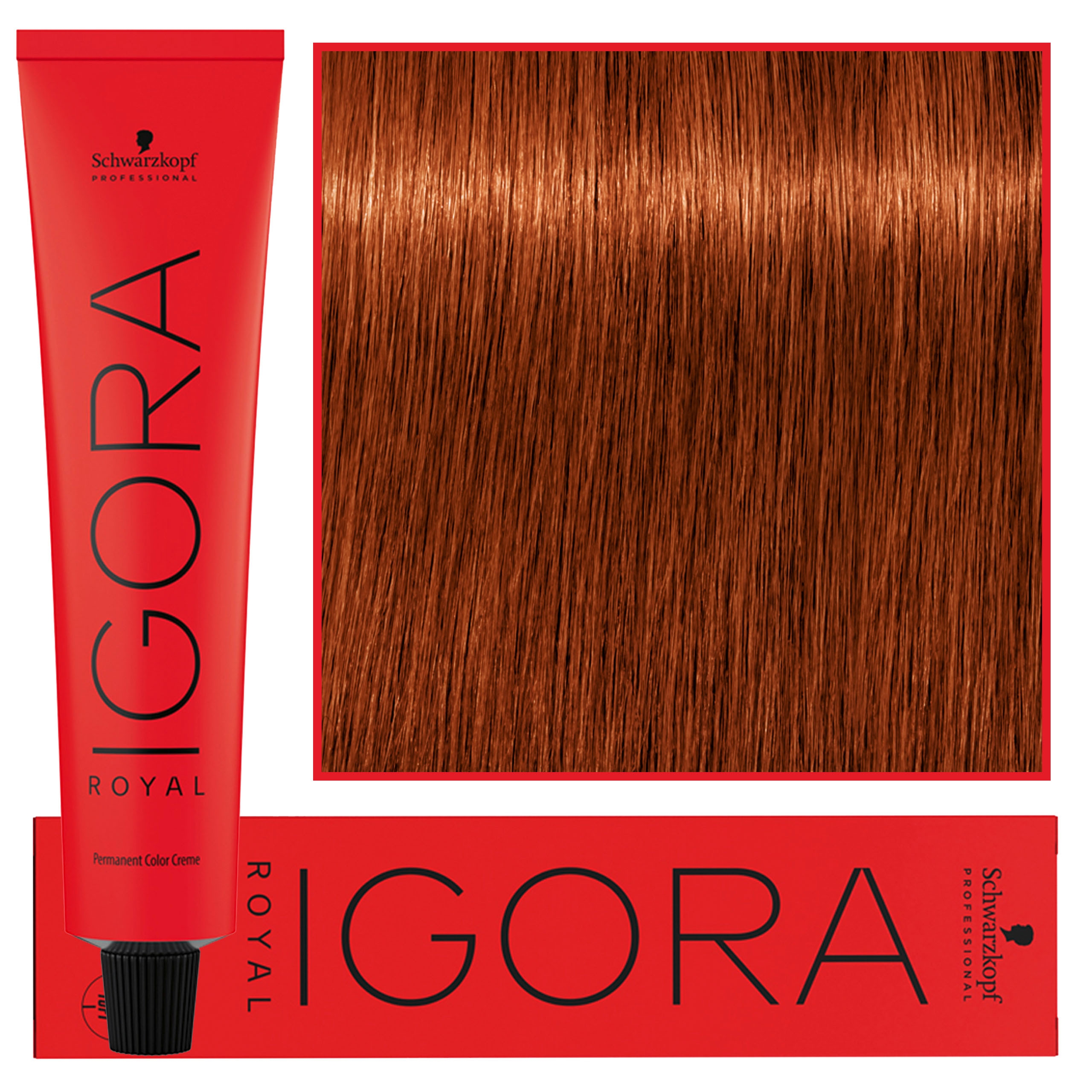 Image of Schwarzkopf Professional Igora Royal - trwała farba do włosów o innowacyjnej formule, 60ml 6-77 | Ciemny Blond Miedziany Ekstra