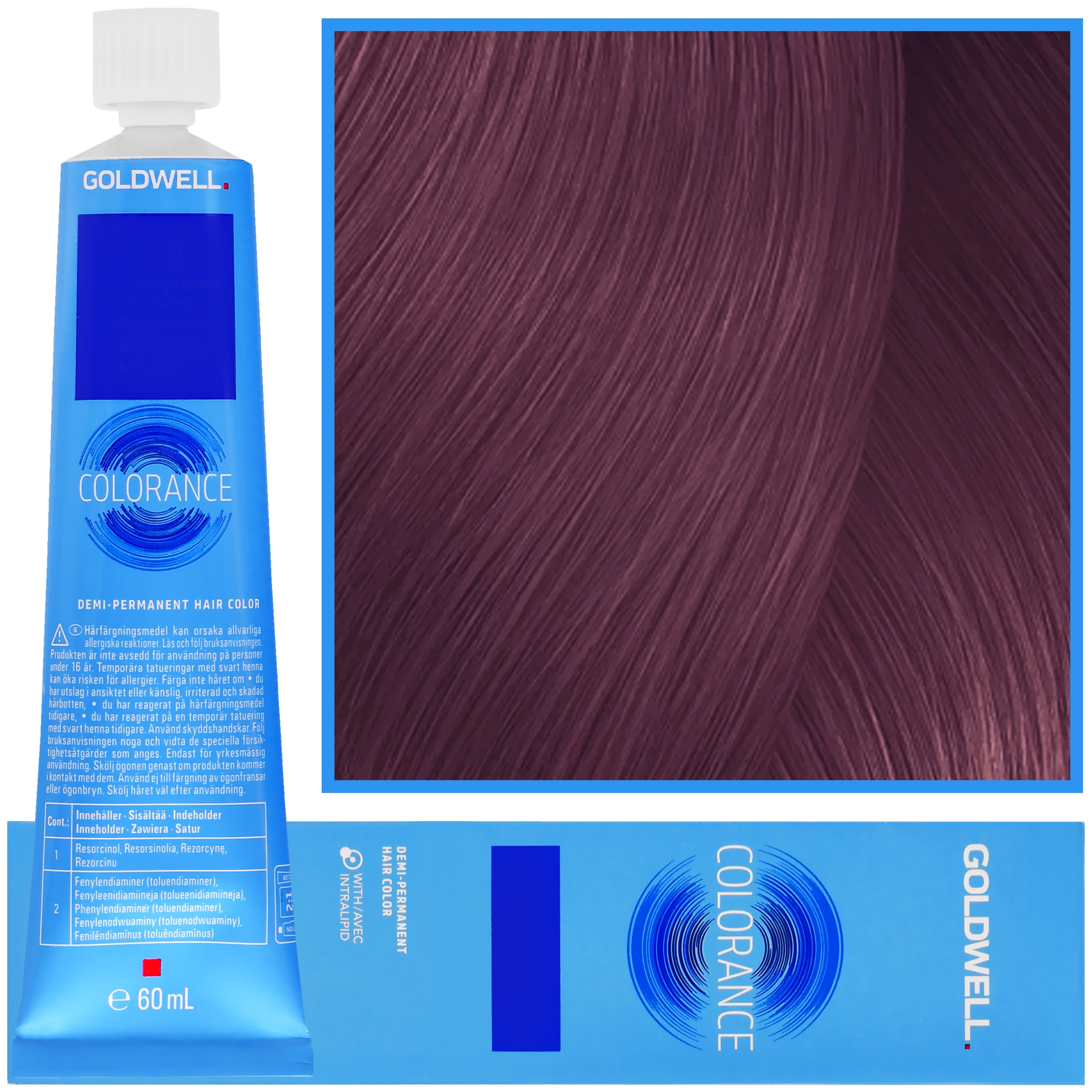 Goldwell Colorance – profesjonalna farba do półtrwałej koloryzacji, 60ml 6VV@PK | Metaliczny Stalowy Fiolet Z Różem