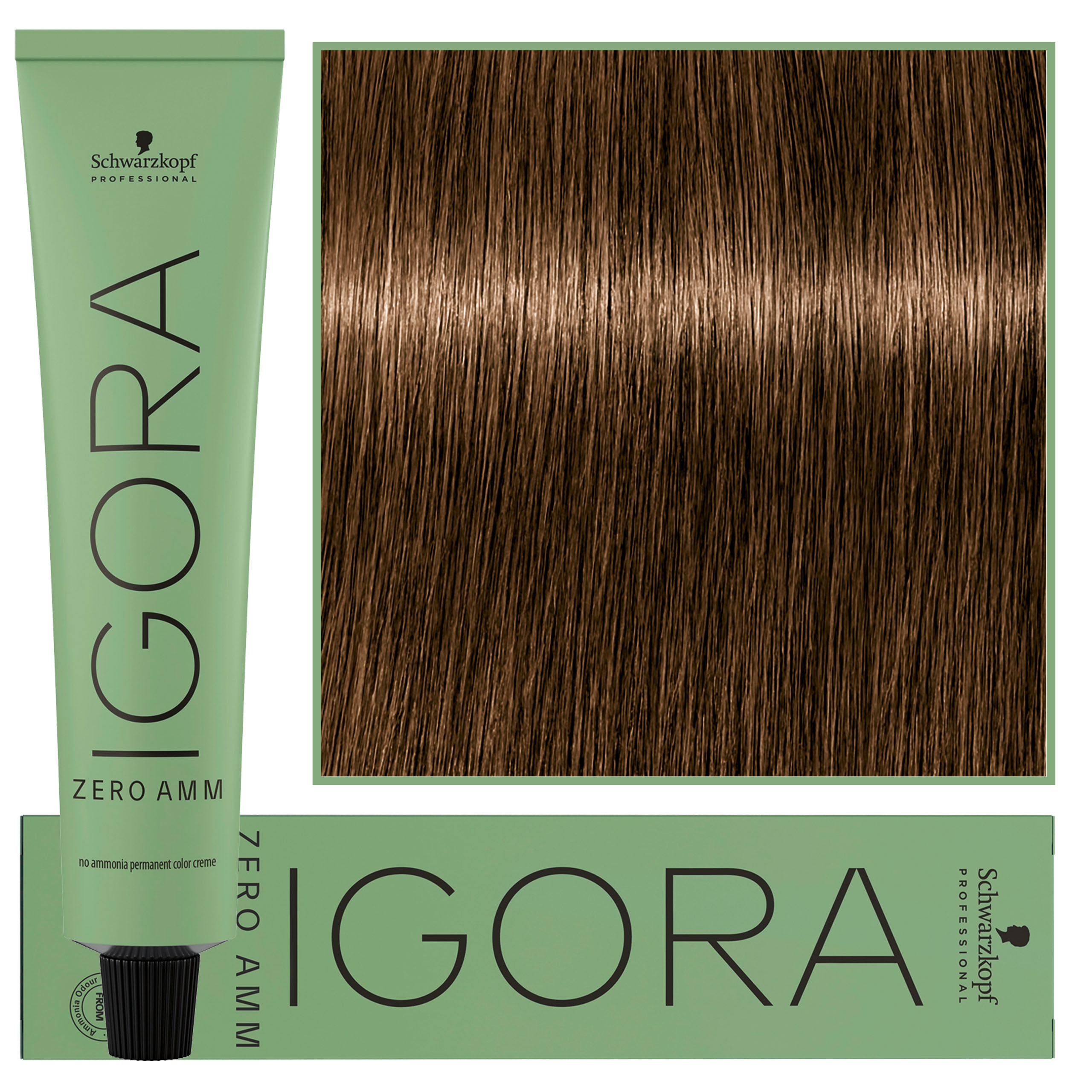 Image of Schwarzkopf Professional Igora Zero Amm - profesjonalna farba do włosów bez amoniaku, 60ml 5-00 | Light Brown Natural Ekstra