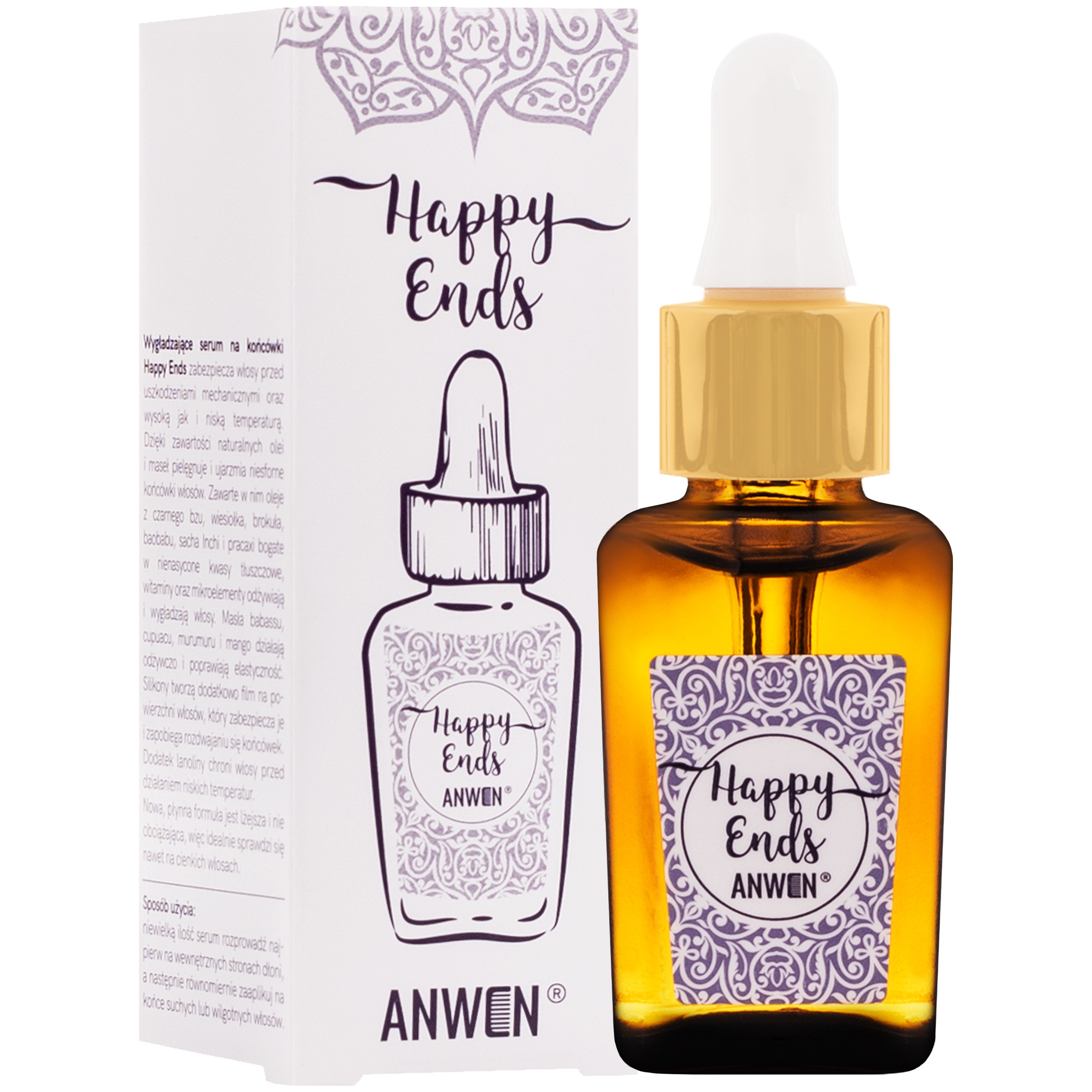 Image of Anwen Happy Ends płynne serum do zabezpieczania włosów 20ml