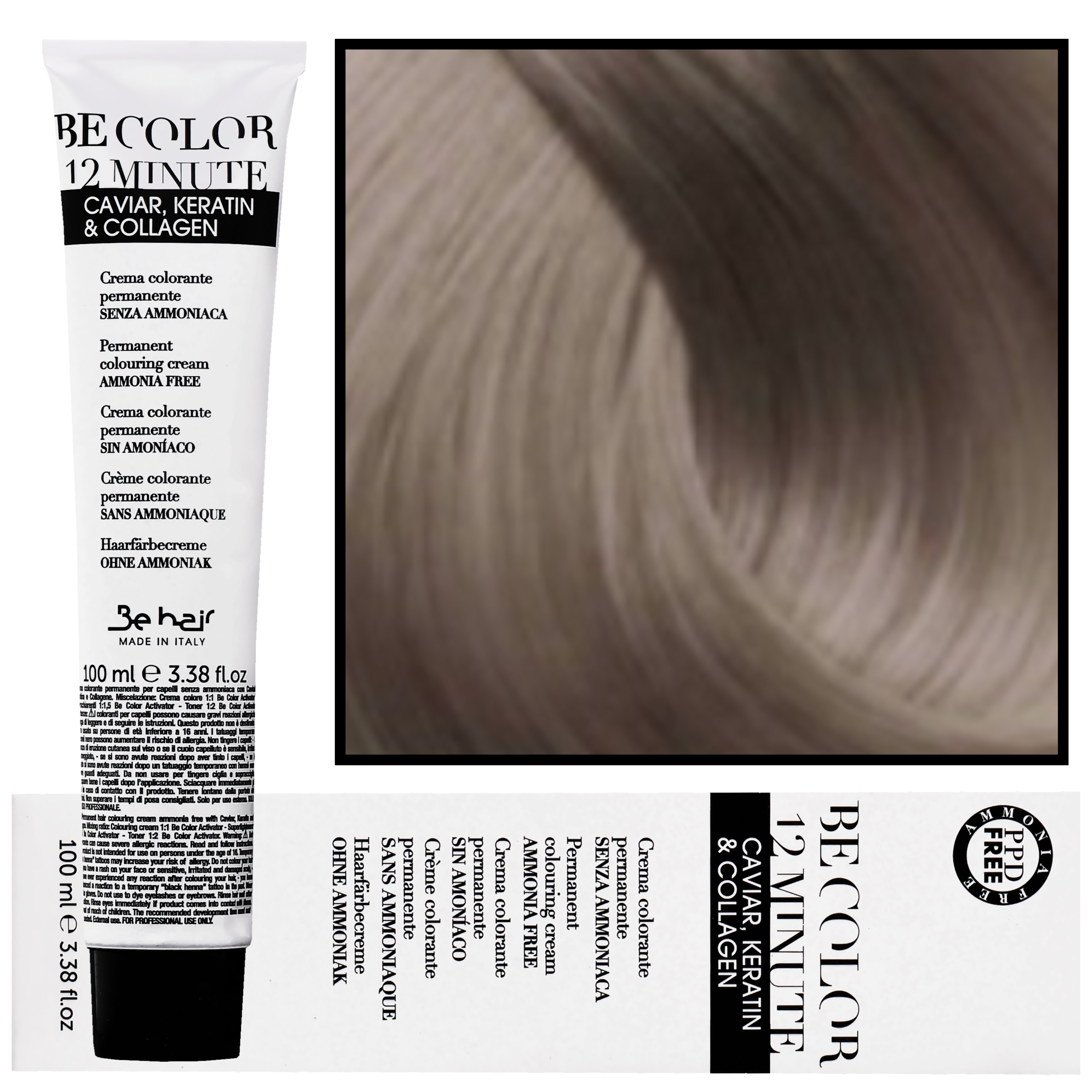 Be Hair Be Color 12 minute – farba do włosów bez amoniaku, 100ml 7,8 | Średni Blond Beżowy